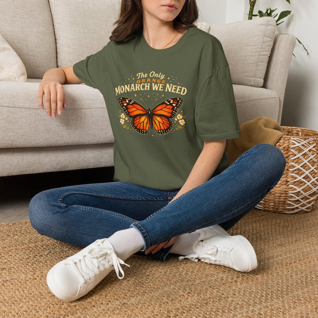 Monarch Butterfly T-Shirt — "The Only Orange Monarch We Need" No Kings Tee