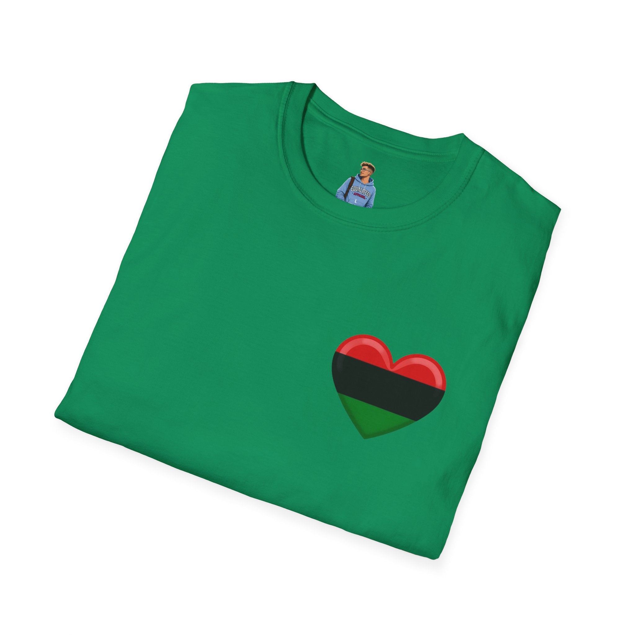 Camiseta unisex de estilo suave Unity and Heritage con corazón panafricano