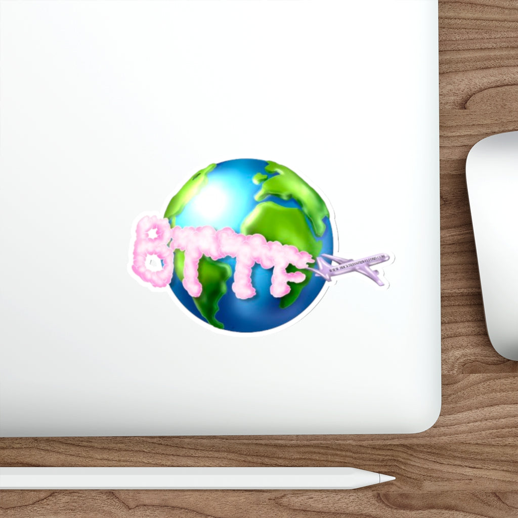 BTTF Airplane Globe Die-Cut Sticker