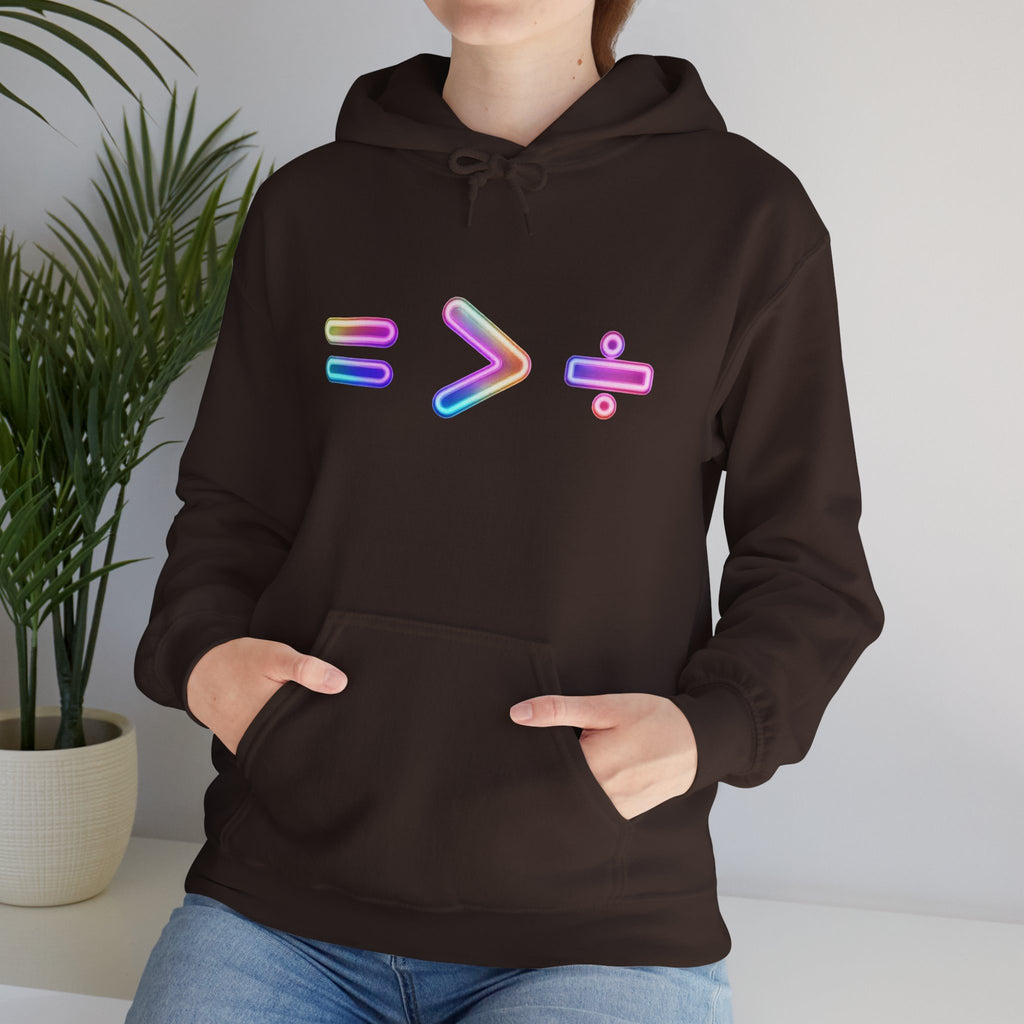 Equality is Greater than Division Neon Style Pullover Hoodie