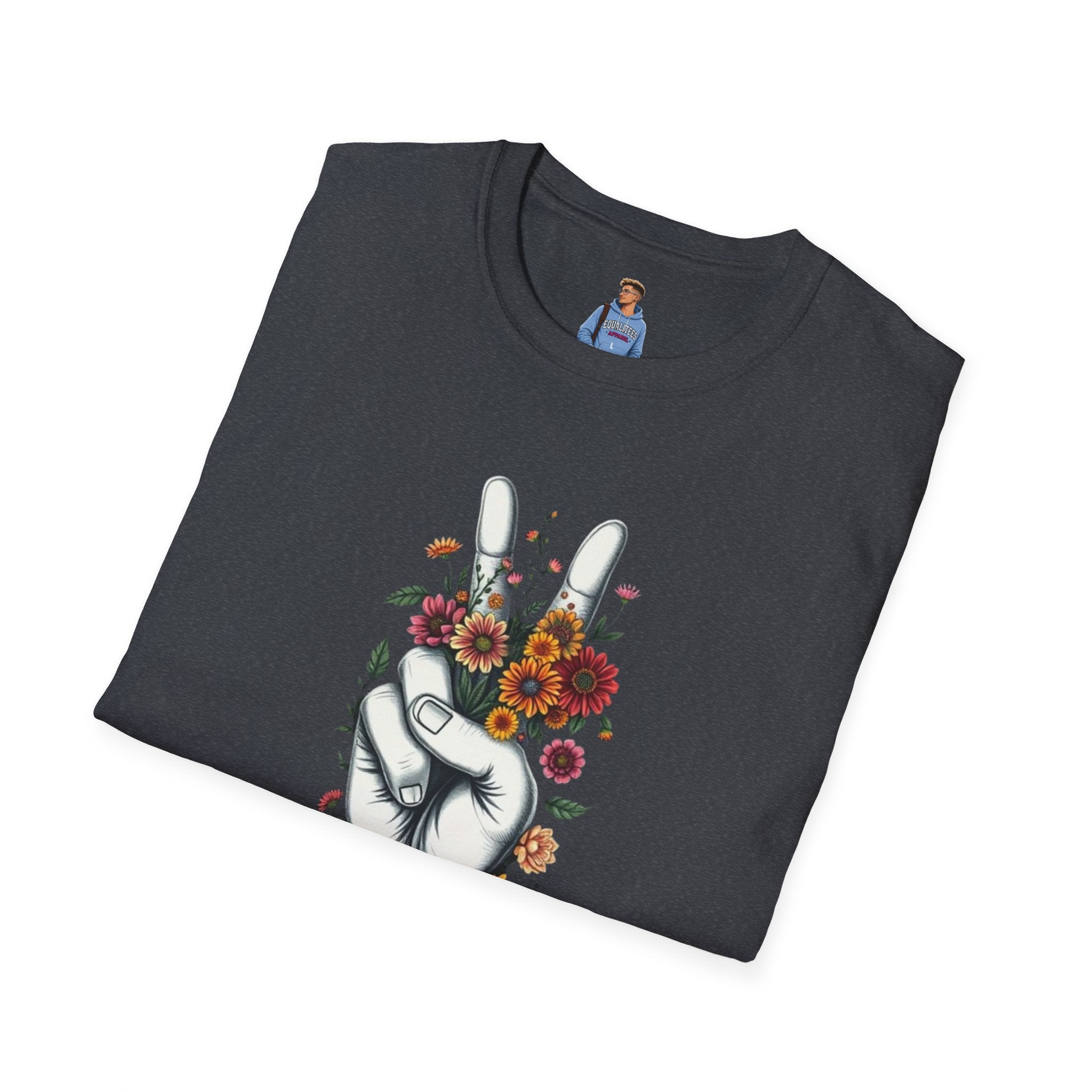 Camiseta unisex de estilo suave Grow Peace: inspiración boho, perfecta para festivales y uso diario
