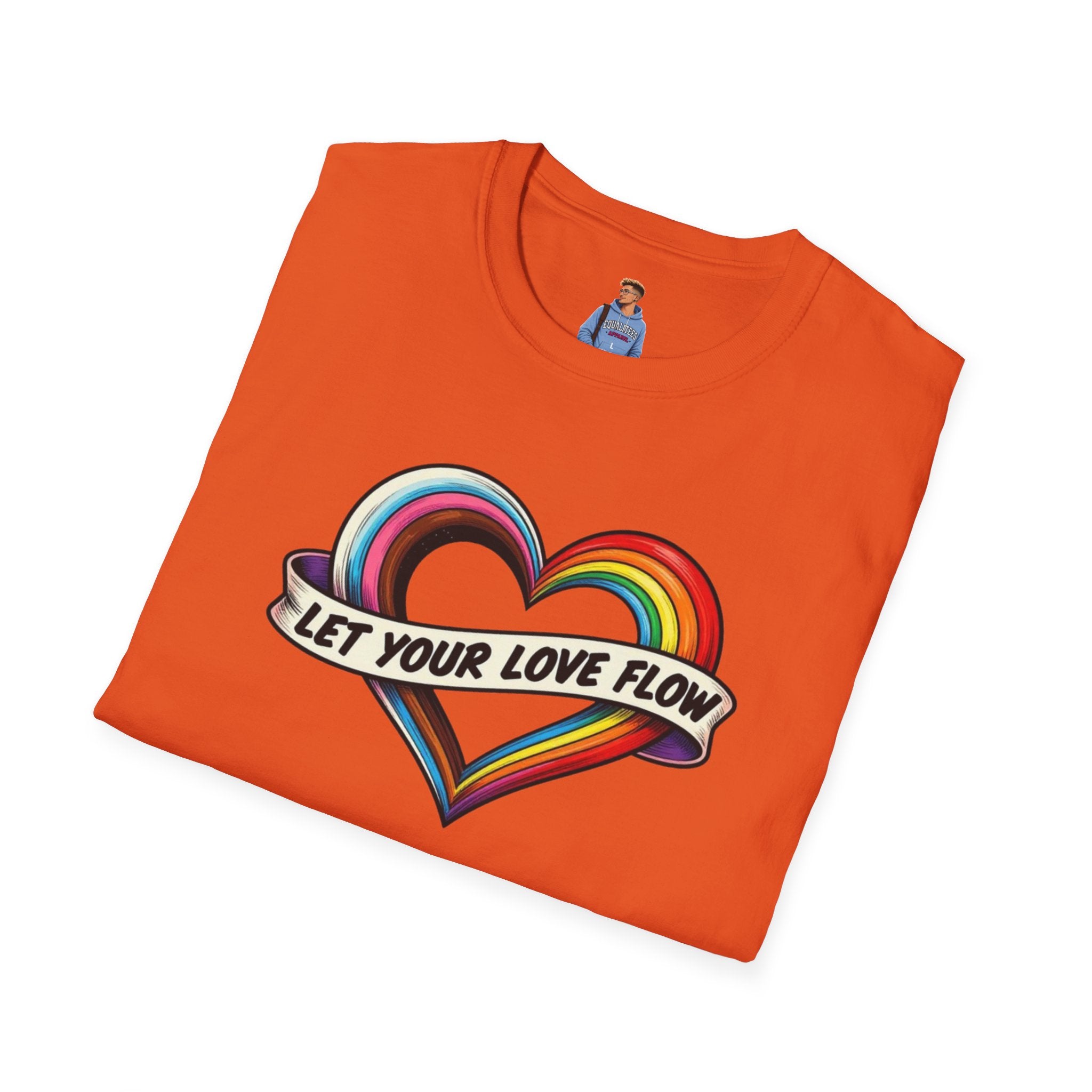 Let Your Love Flow Rainbow Heart T-Shirt