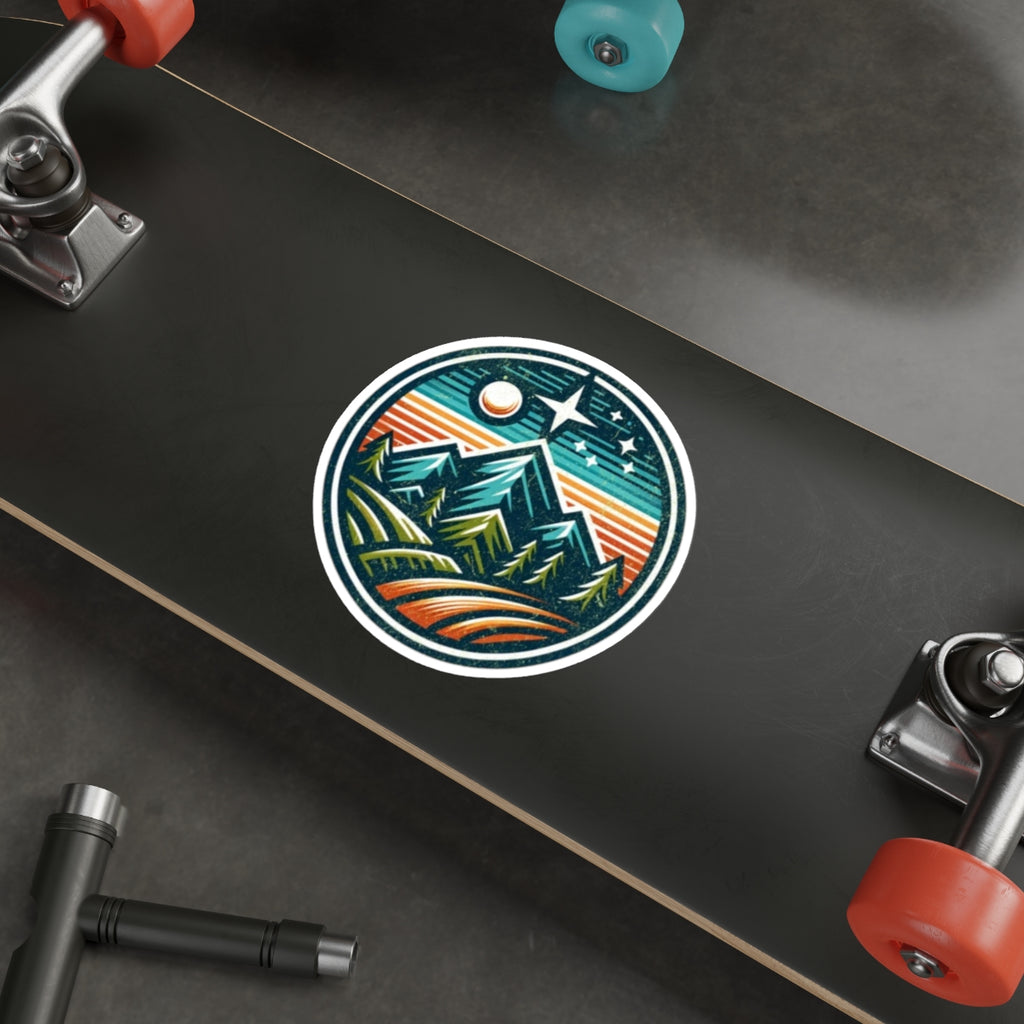 Die-Cut Stickers - Mountain Night Scene - EqualiTees.Me