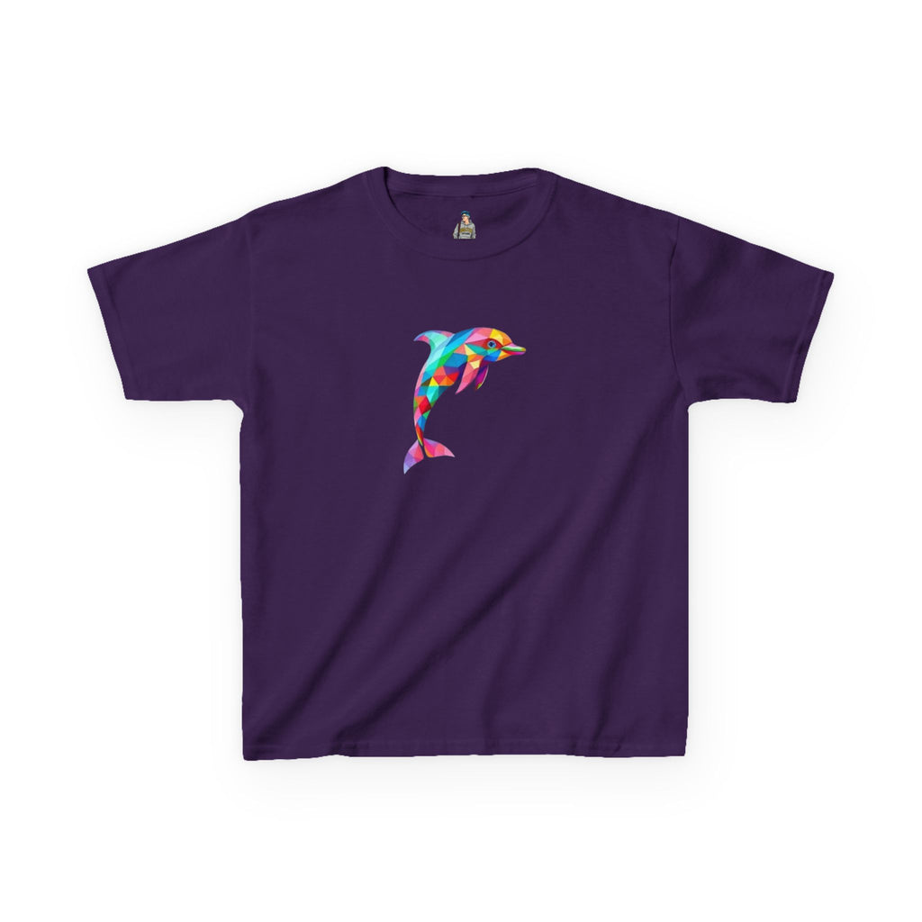 Colorful Fractal Dolphin Kids Heavy Cotton Tee - EqualiTees.Me