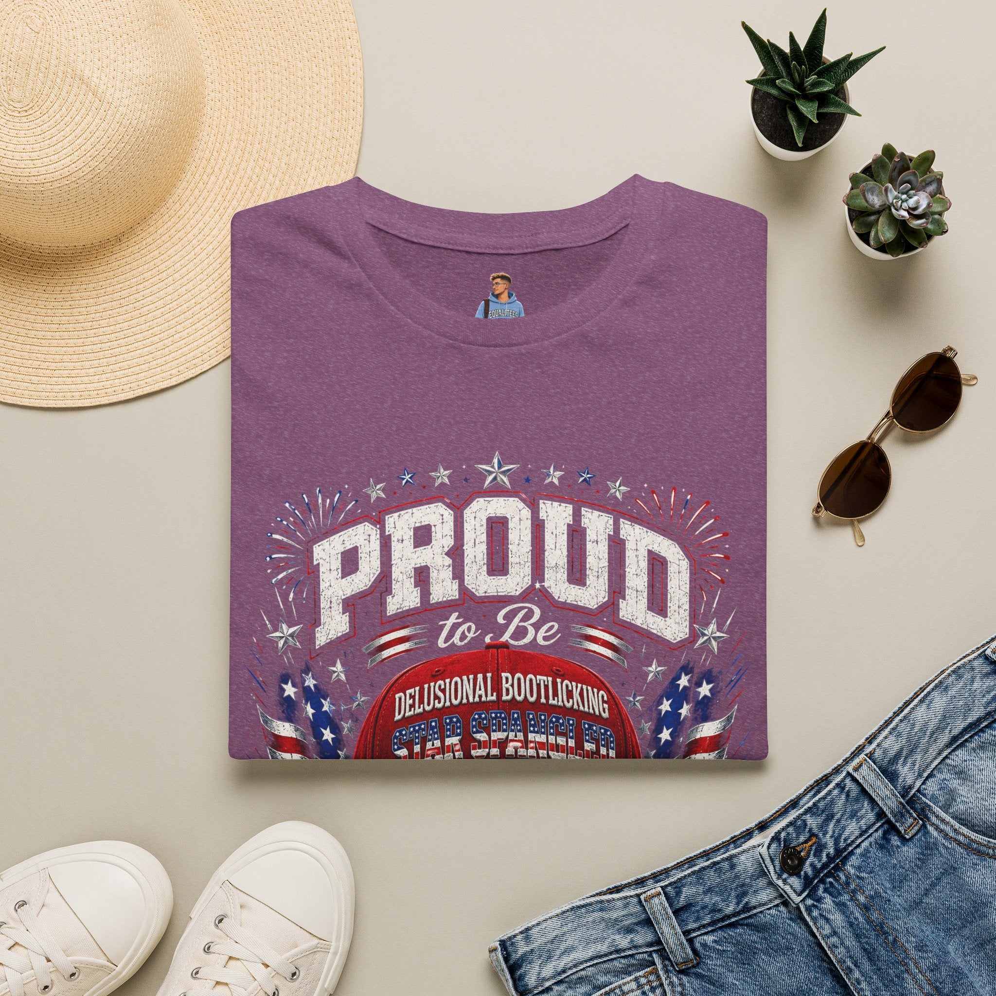 Star Spangled Awesome Graphic Tee ("Proud to Be Delusional Bootlicking Nazi Trash")