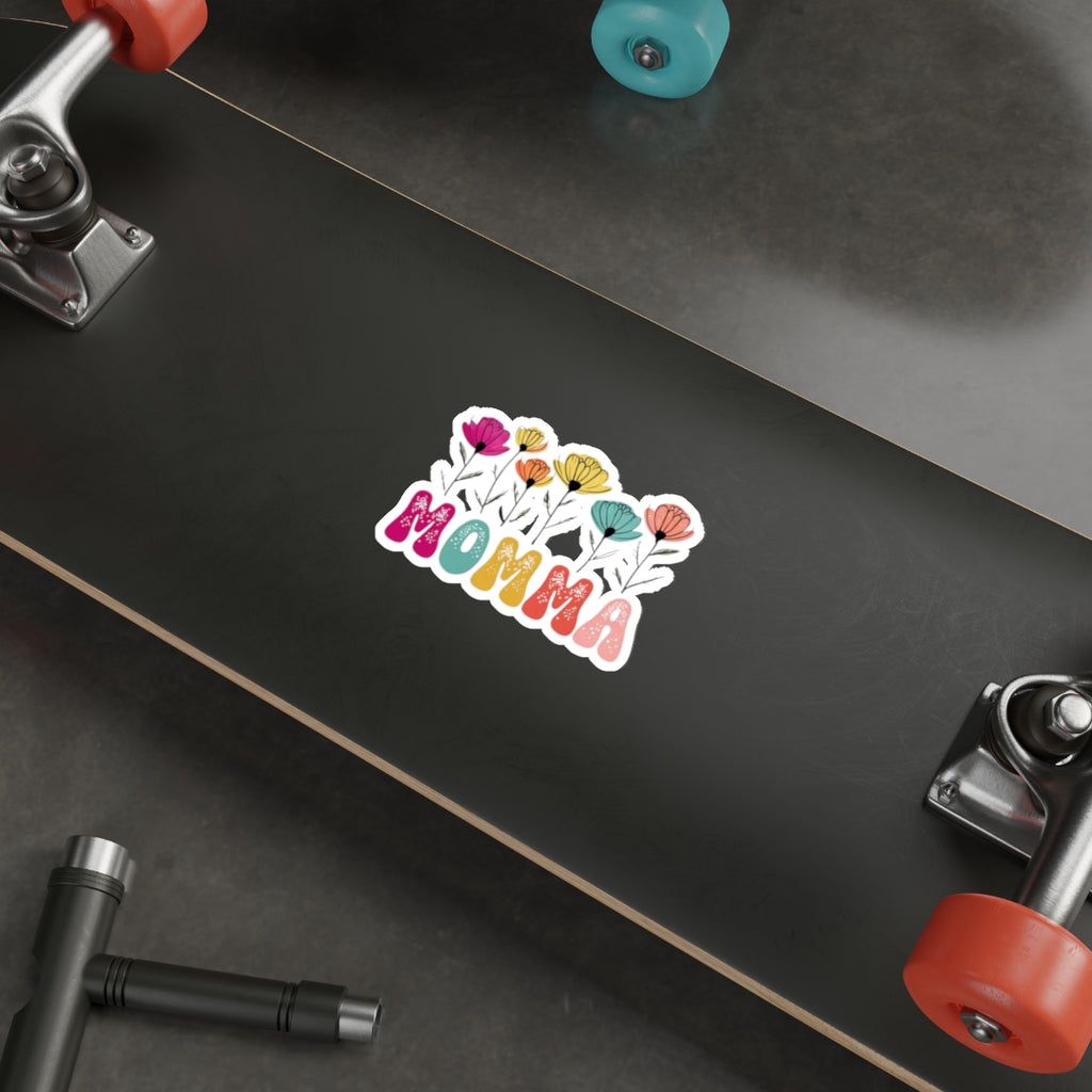 Die-Cut Stickers - MOMMA With Flowers - EqualiTees.Me