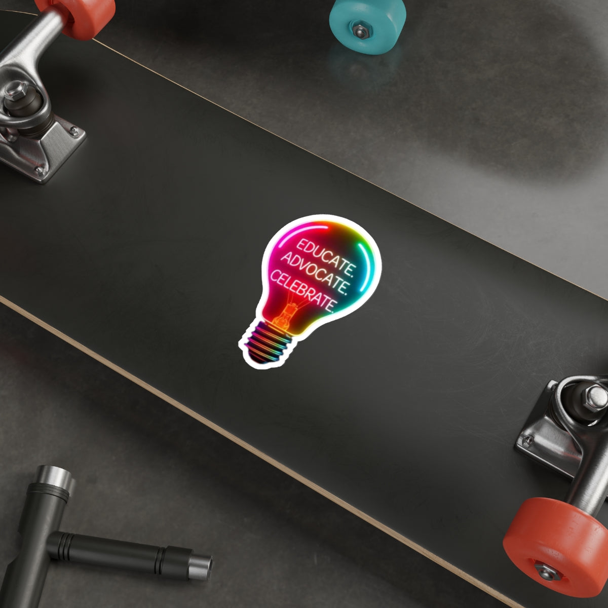 Empowering Light Bulb Die-Cut Stickers - Educate, Advocate, Celebrate - EqualiTees.Me