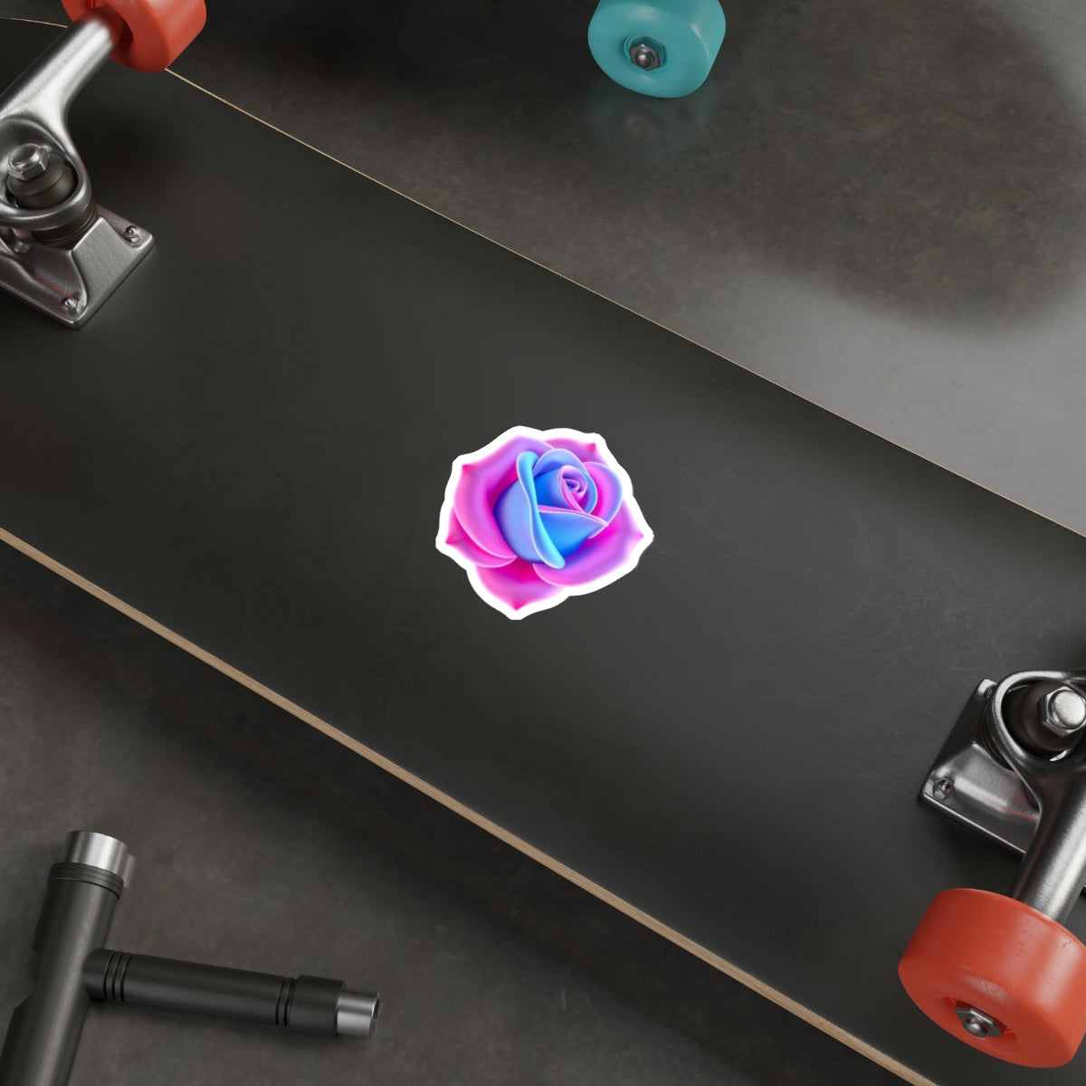 Rose in Trans Pride Colors Sticker - EqualiTees.Me