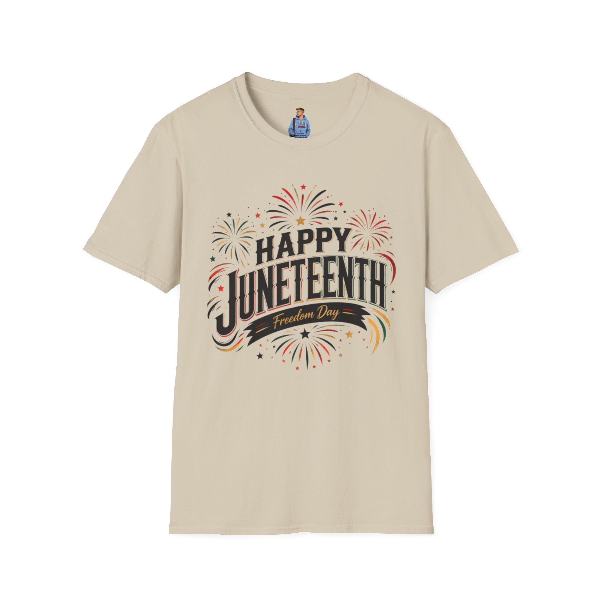 Juneteenth T-Shirt - "Happy Juneteenth" Fireworks Celebration Tee