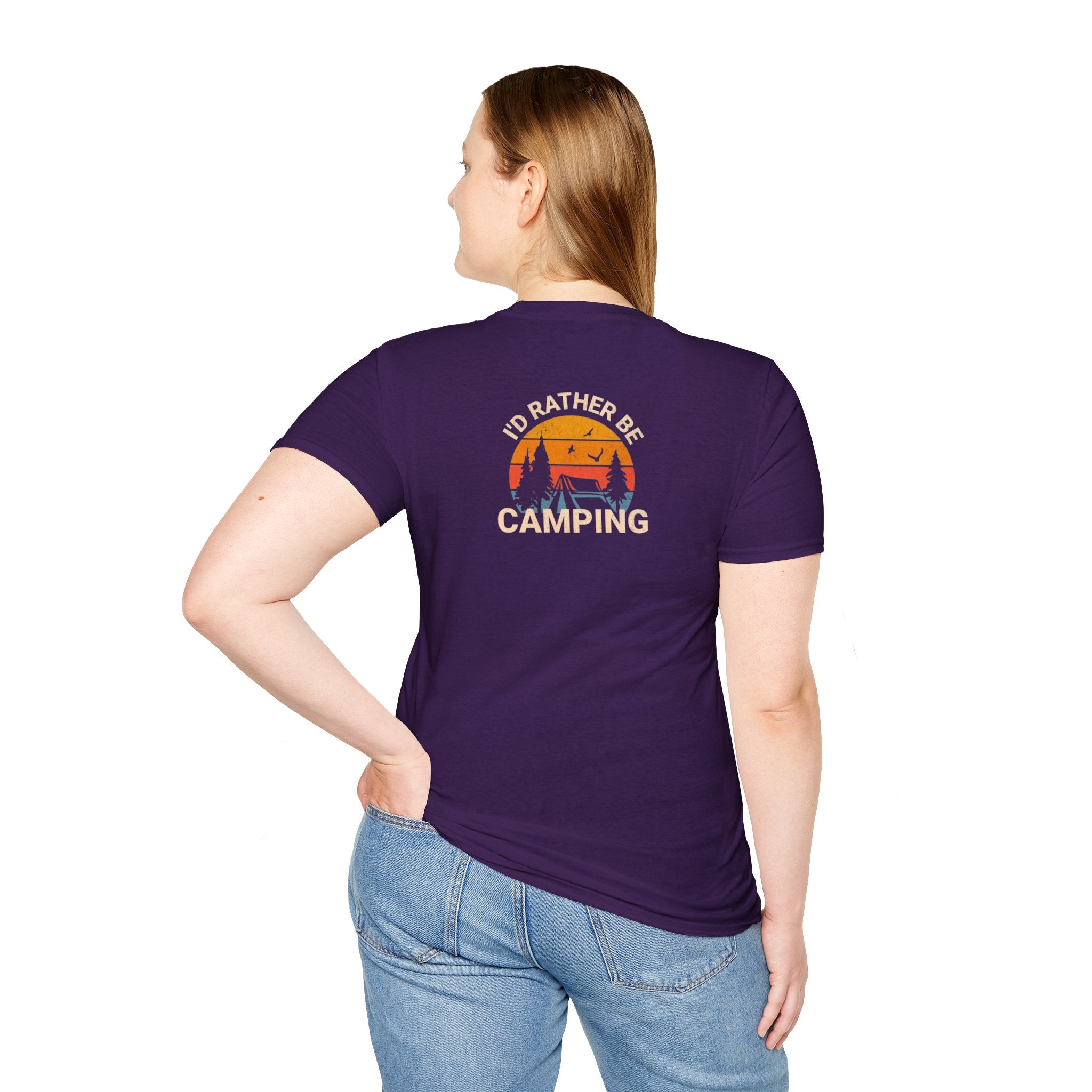Unisex Softstyle T-Shirt - 'I'd Rather Be Camping' Adventure Tee