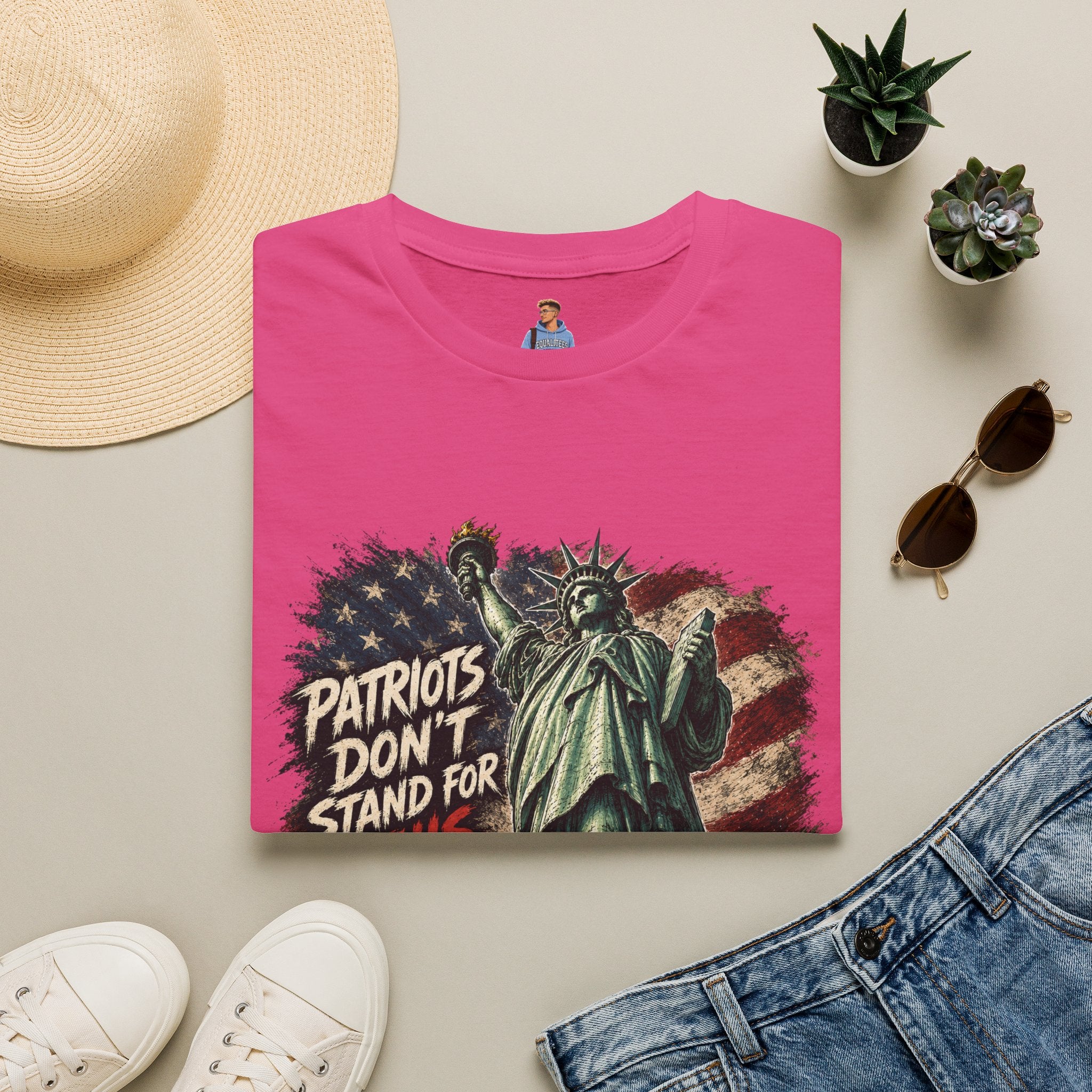 Patriots Don’t Stand For This T-Shirt — Statue of Liberty & Distressed Flag Graphic