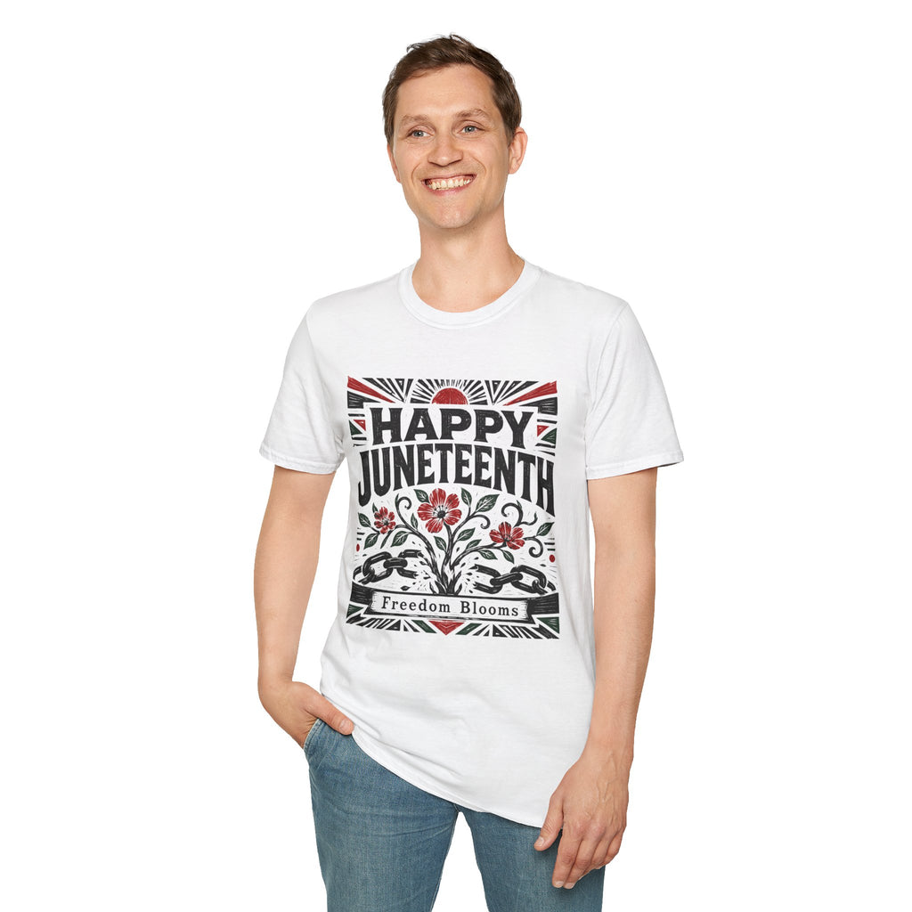 Juneteenth T-Shirt — "Happy Juneteenth" Floral Freedom Tee