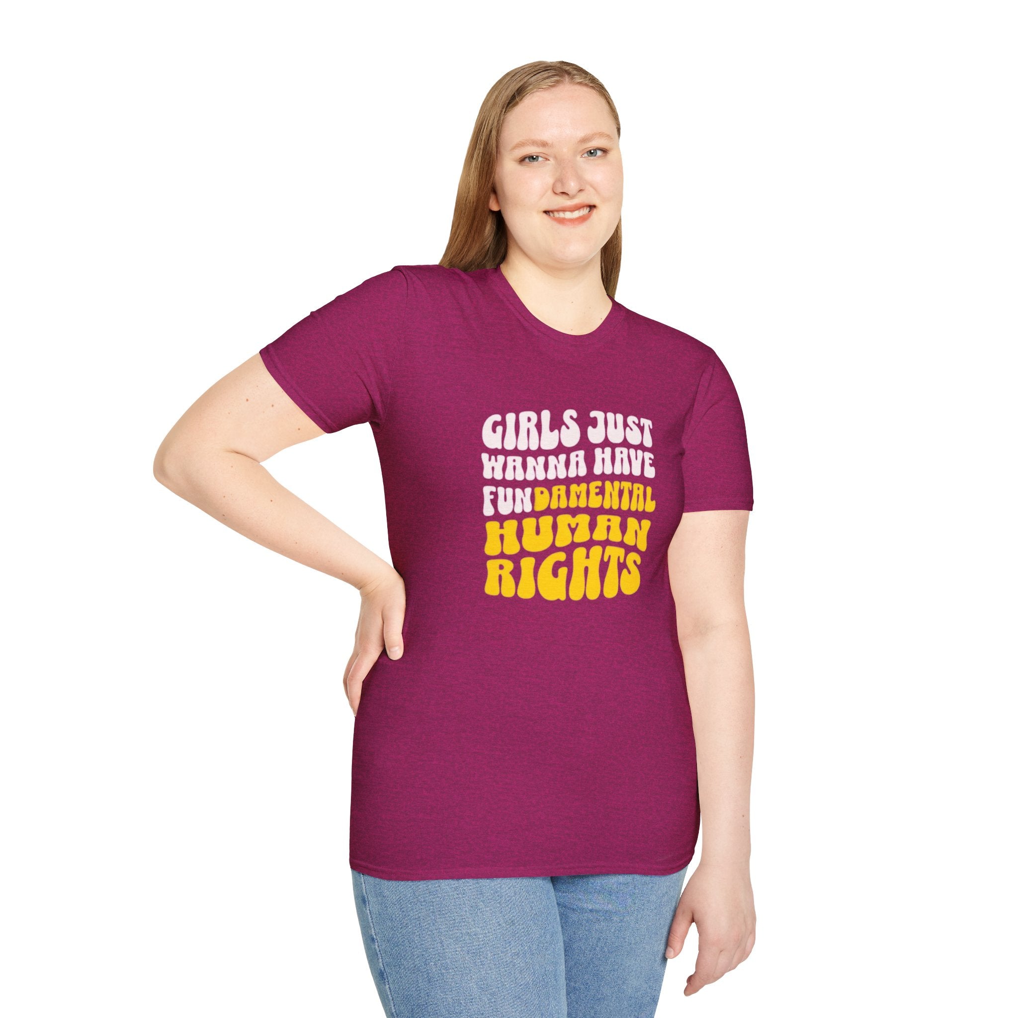 Camiseta unisex de estilo suave "Girls Just Wanna Have Fundamental Human Rights"