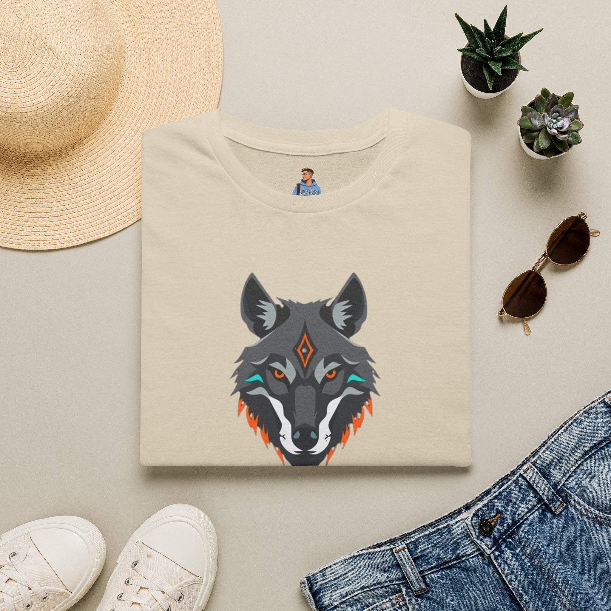 Mystical Wolf Design Unisex Softstyle T-shirt