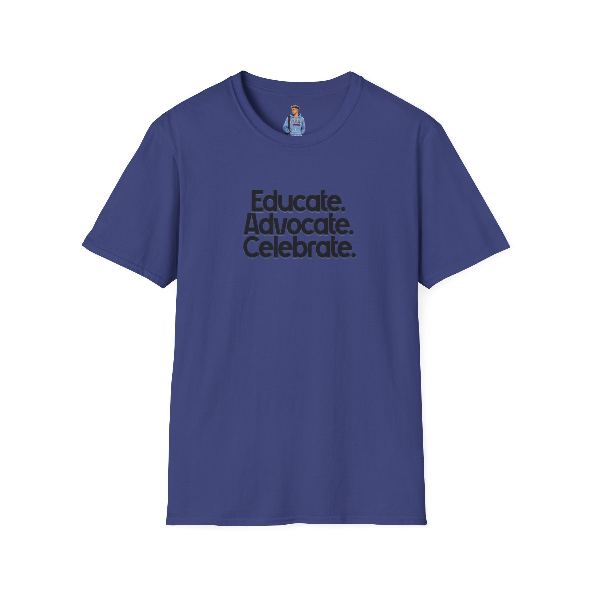 Teacher Advocate T-Shirt - Subtle Pride Educate Advocate Celebrate Design