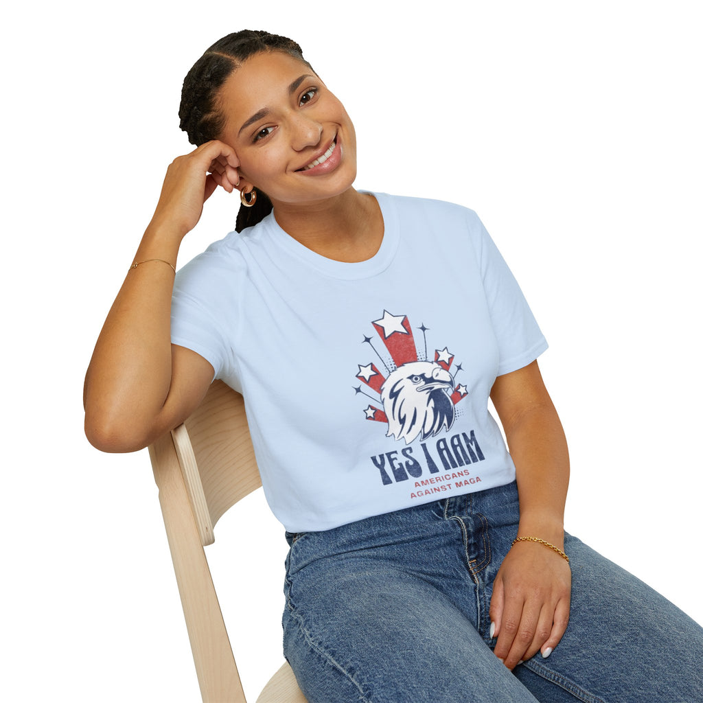 Americans Against MAGA Red Patriots Unisex Softstyle T-Shirt