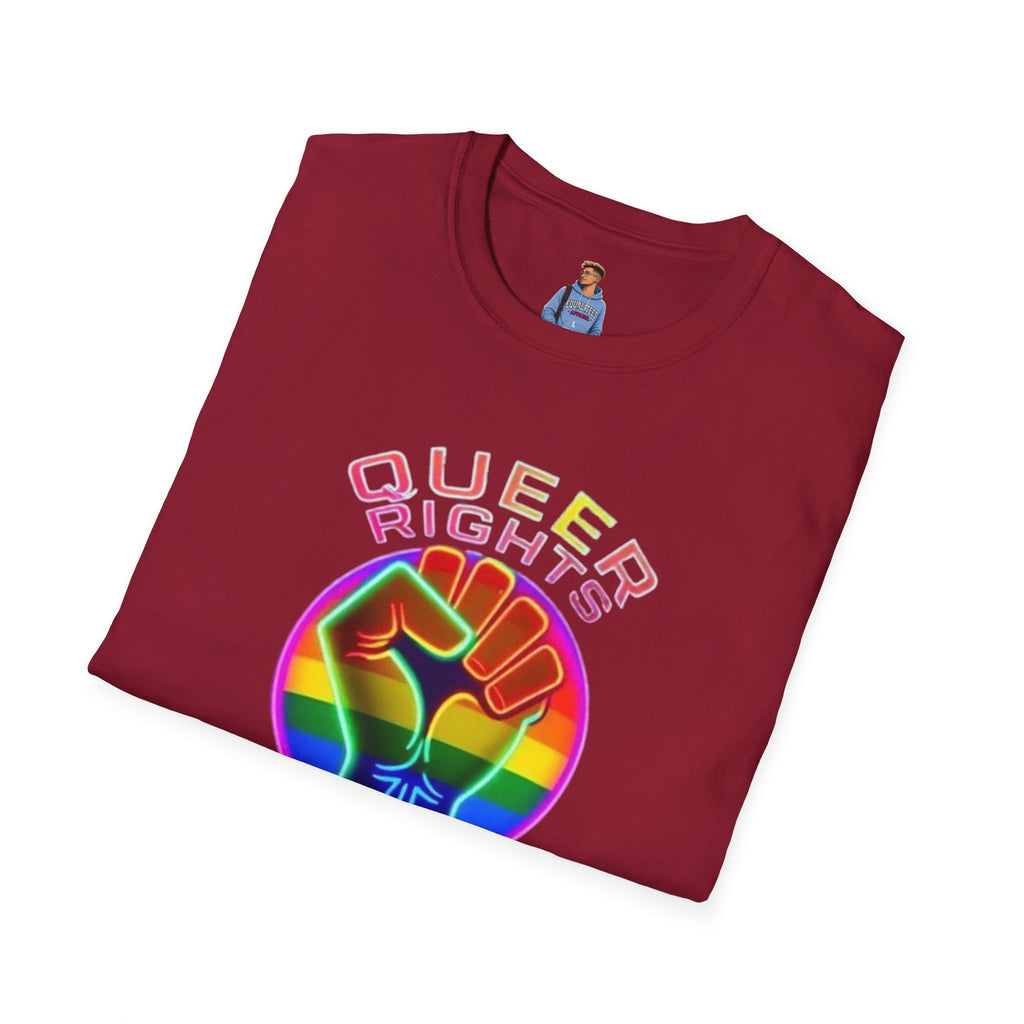 Unisex Softstyle T-Shirt - Queer Rights Are Human Rights Statement Tee