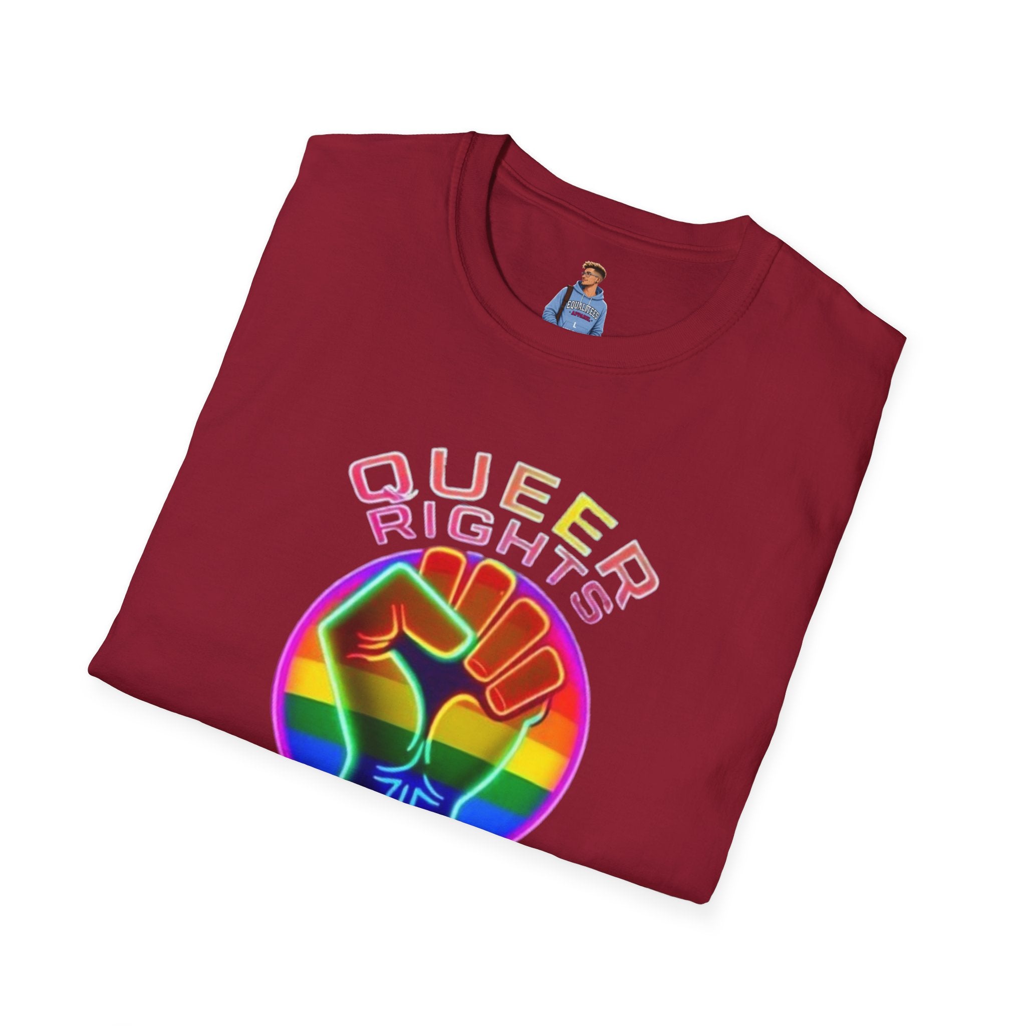 Unisex Softstyle T-Shirt - Queer Rights Are Human Rights Statement Tee