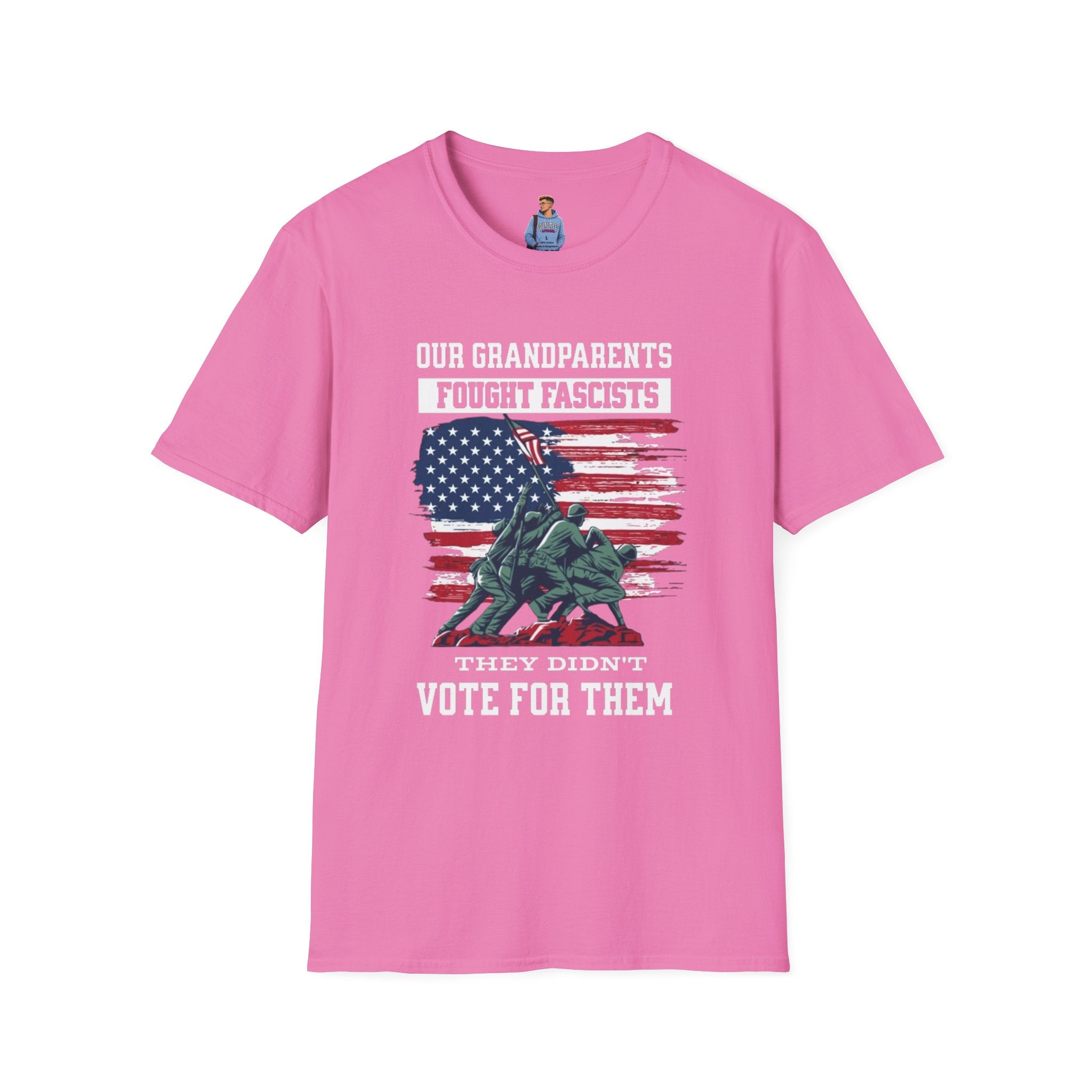 Unisex Softstyle T-Shirt: 'Our Grandparents Fought Fascists' Patriotic Tee