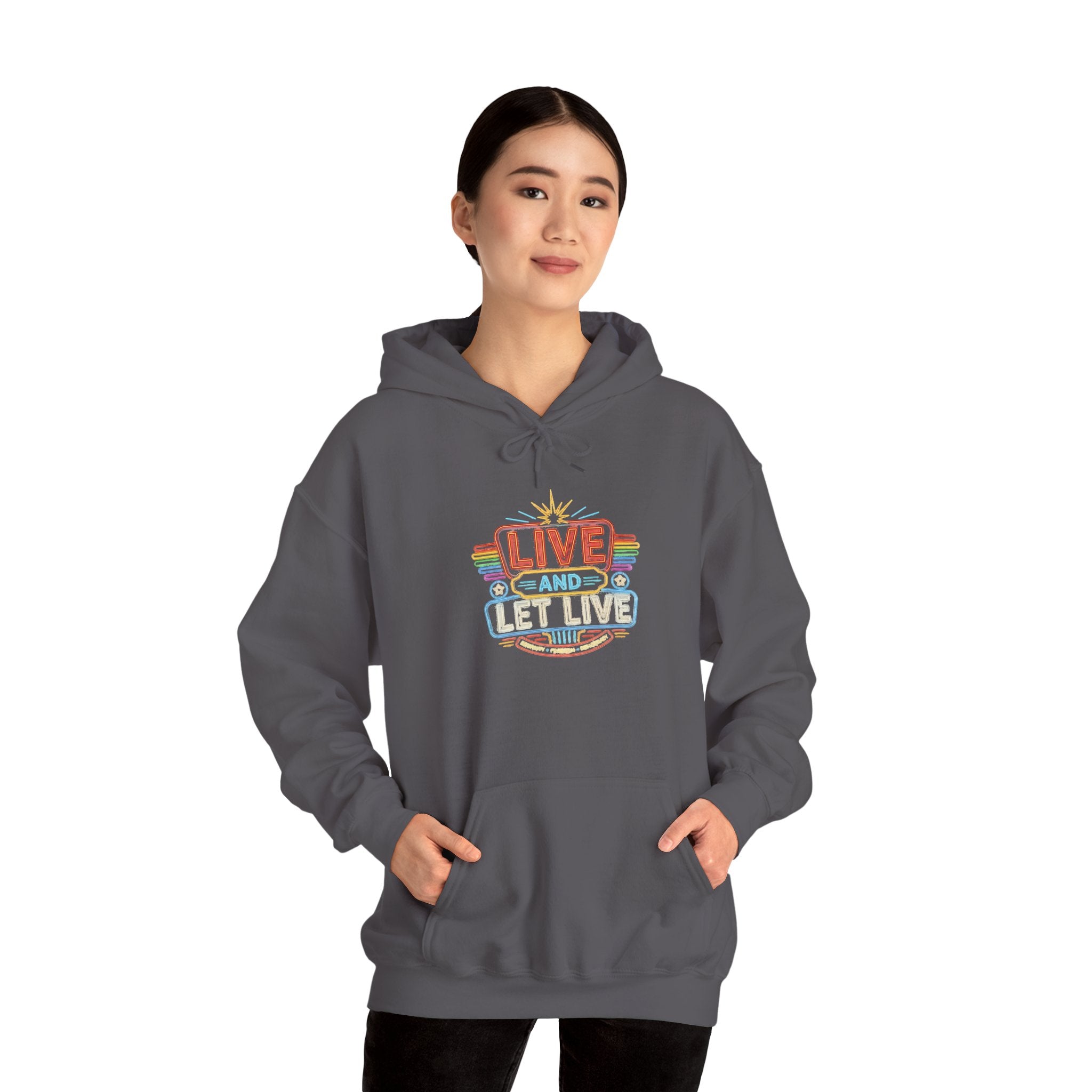 Live And Let Live Hoodie — Retro Peace Graphic Pullover