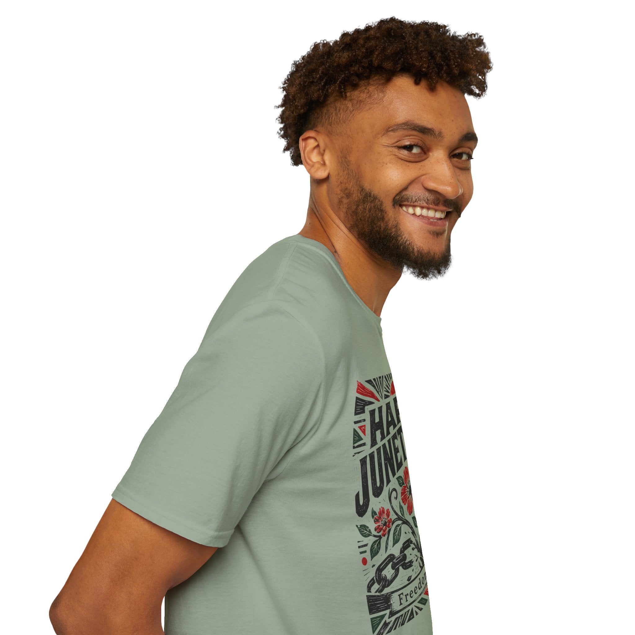 Juneteenth T-Shirt — "Happy Juneteenth" Floral Freedom Tee