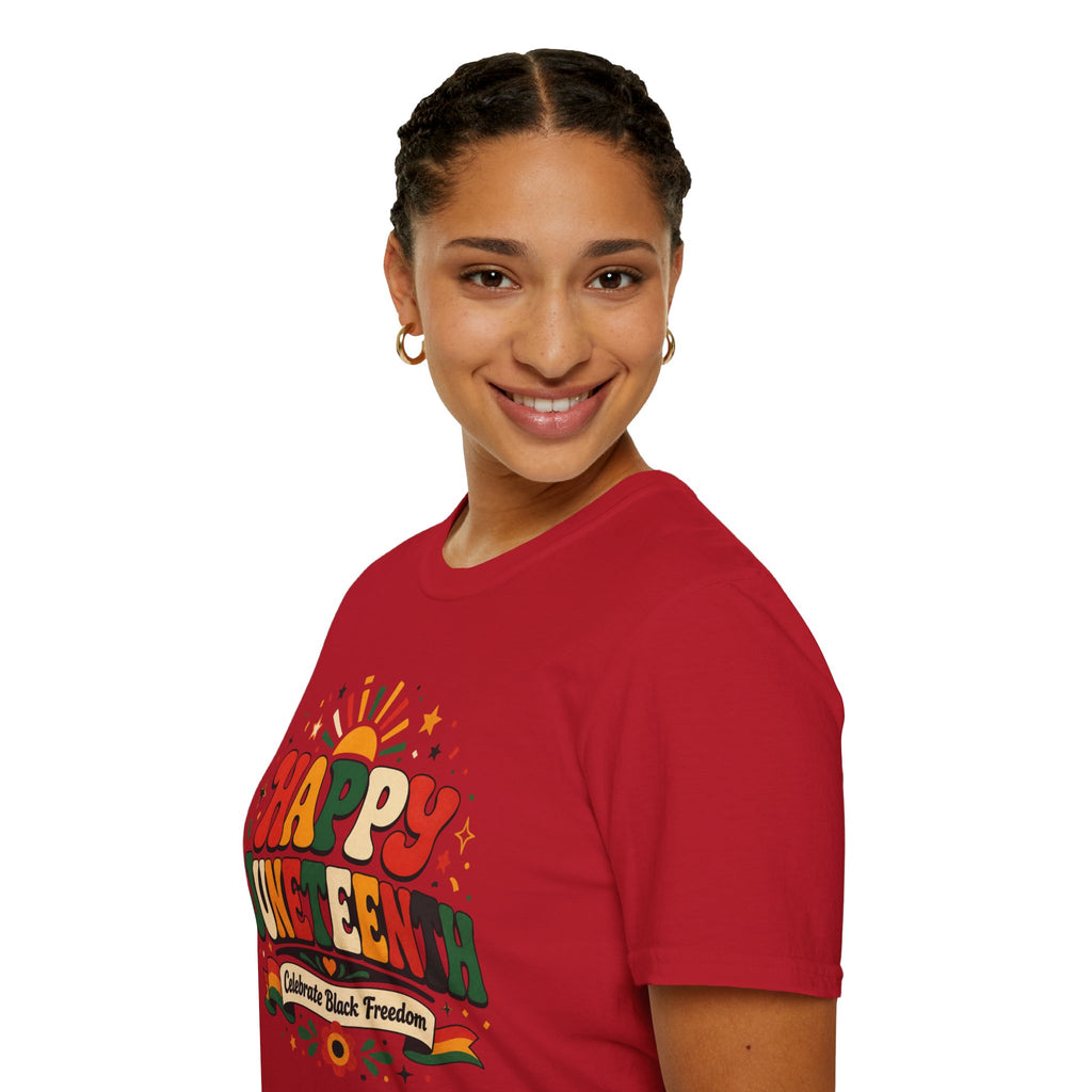 Juneteenth T-Shirt - "Happy Juneteenth" Retro Celebration Tee