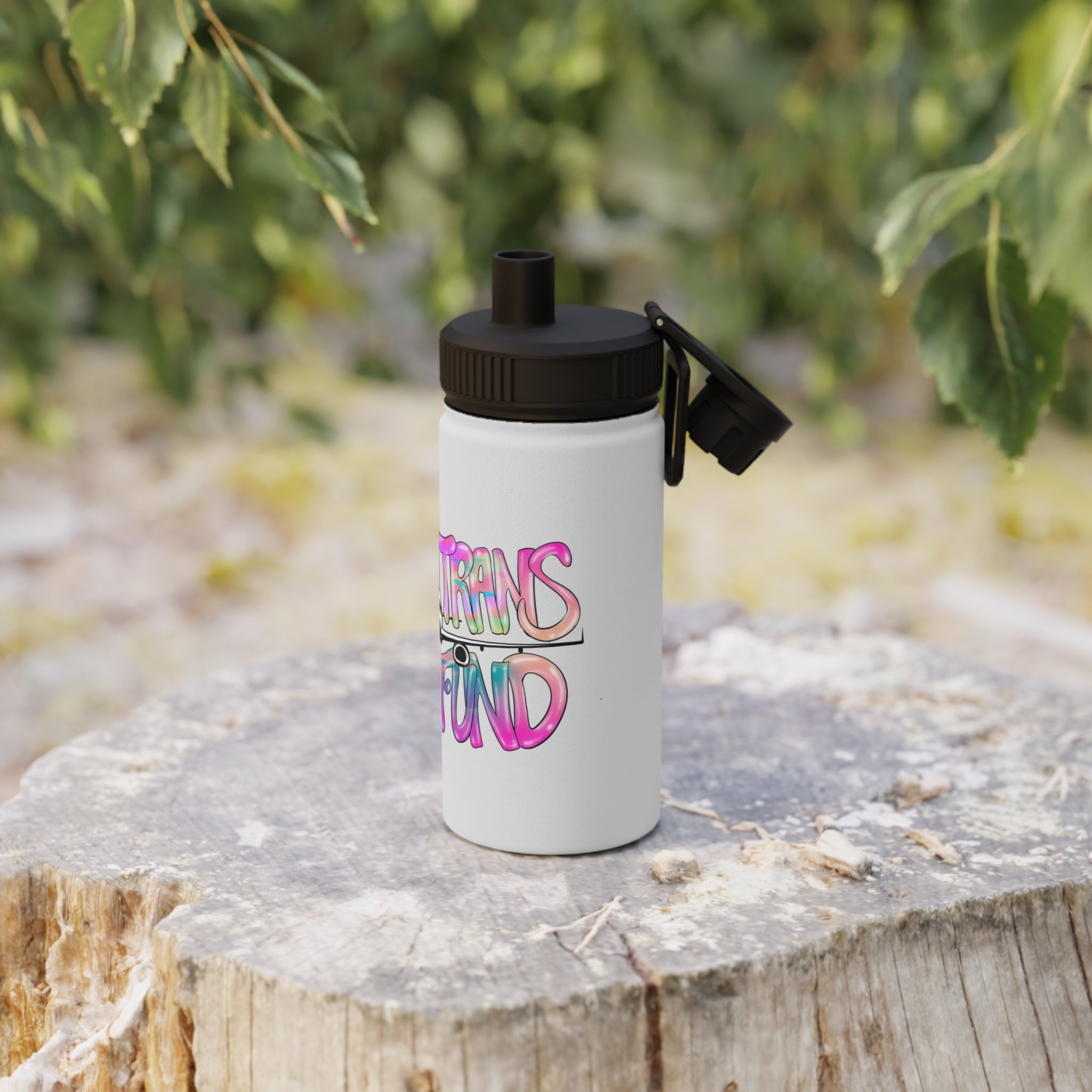BTTF - Black Trans Travel Fund Logo Stainless Steel Sports Water Bottle