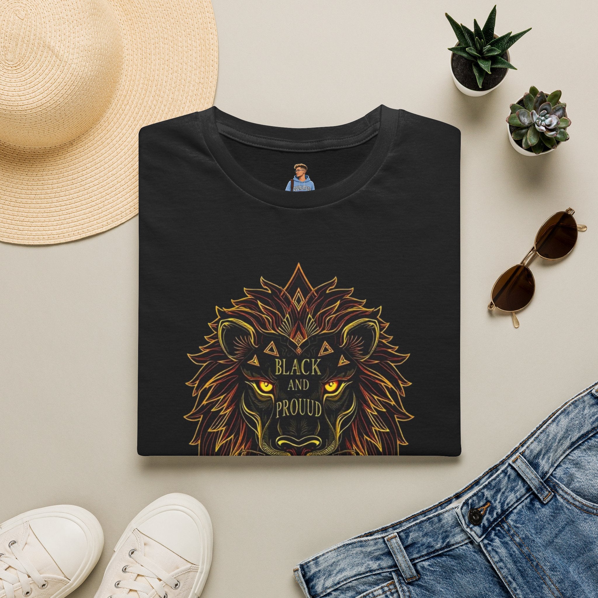 Black & Proud Lion Softstyle T-Shirt - Unisex Graphic Tee