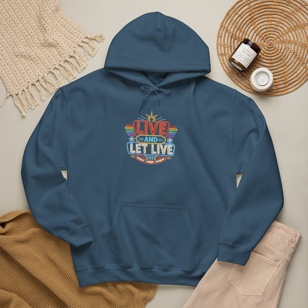 Live And Let Live Hoodie — Retro Peace Graphic Pullover