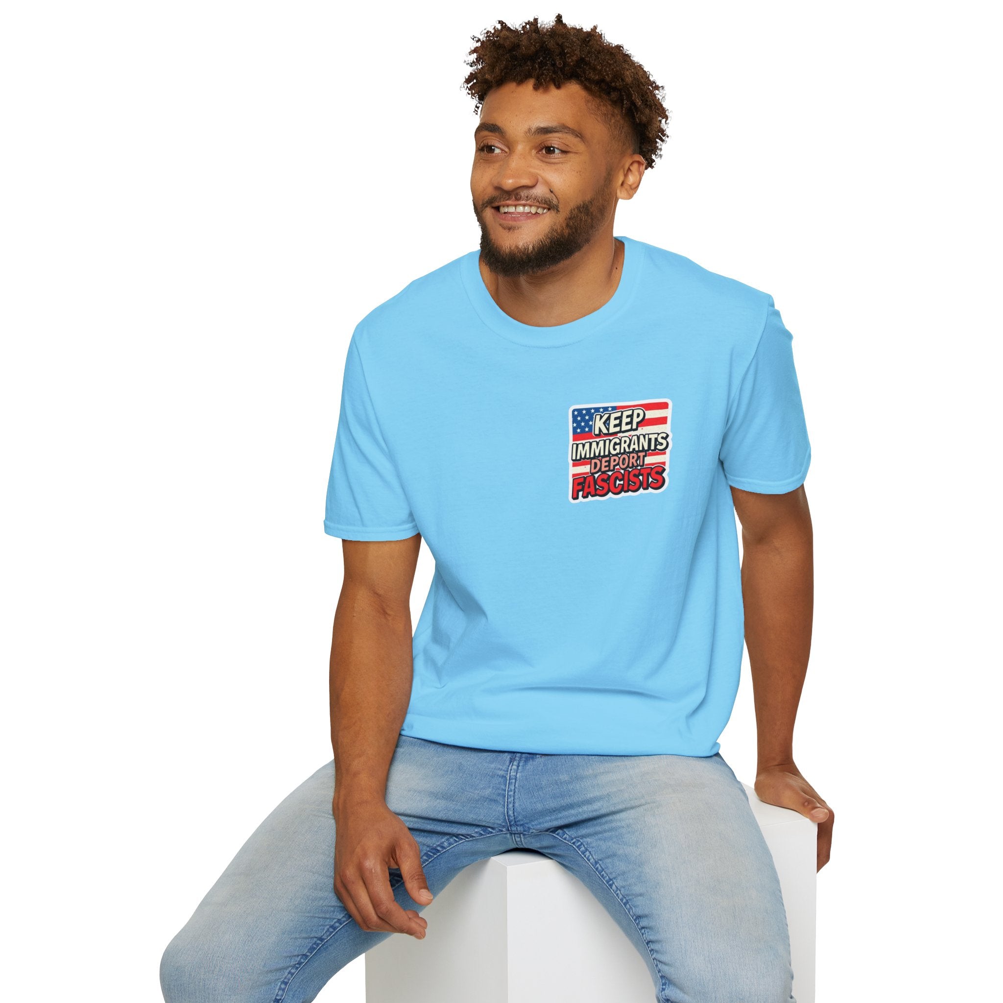 Keep Immigrants Deport Fascists Unisex Softstyle T-Shirt