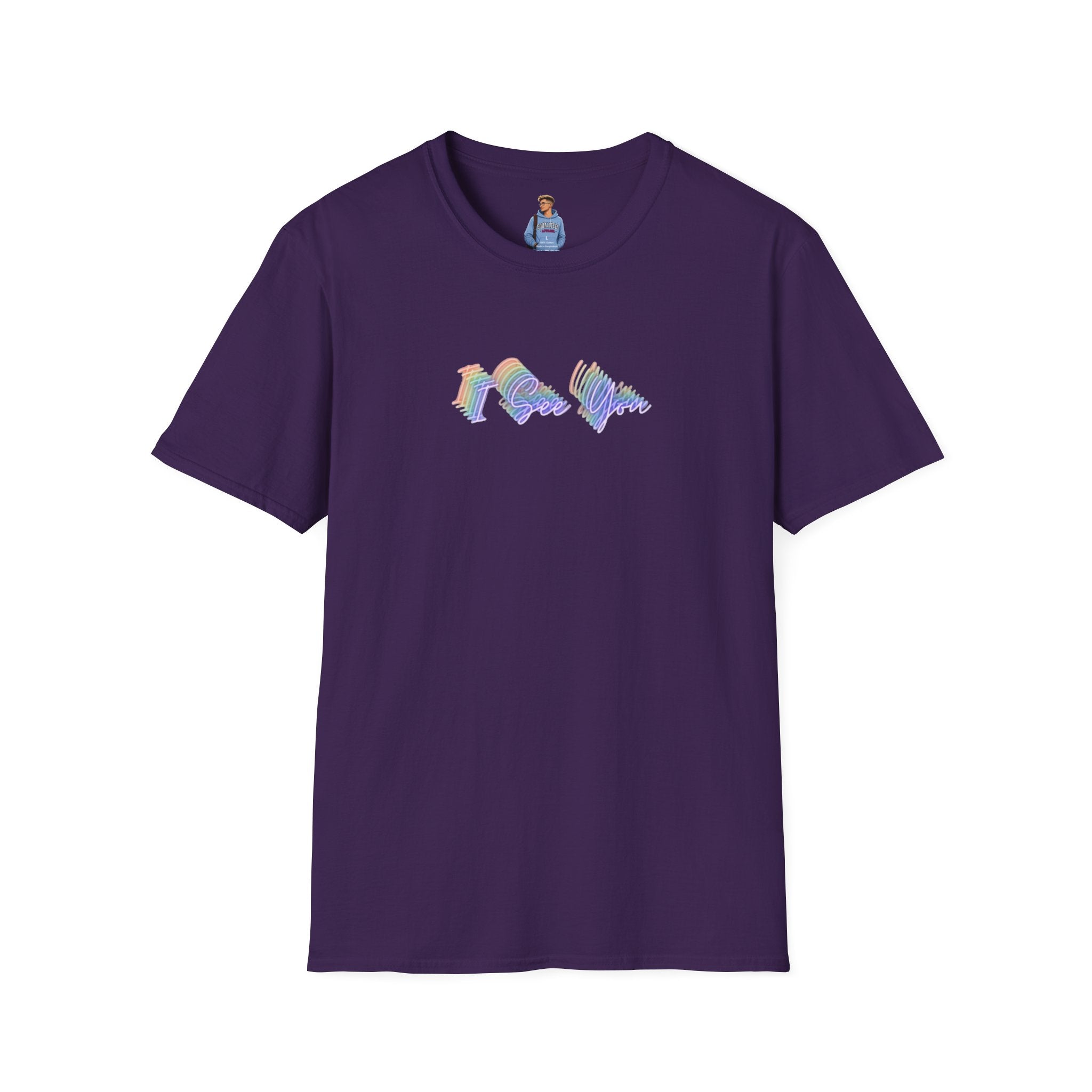 Camiseta unisex "Te veo" de estilo suave: diseño de ondas coloridas para la visibilidad LGBTQ+