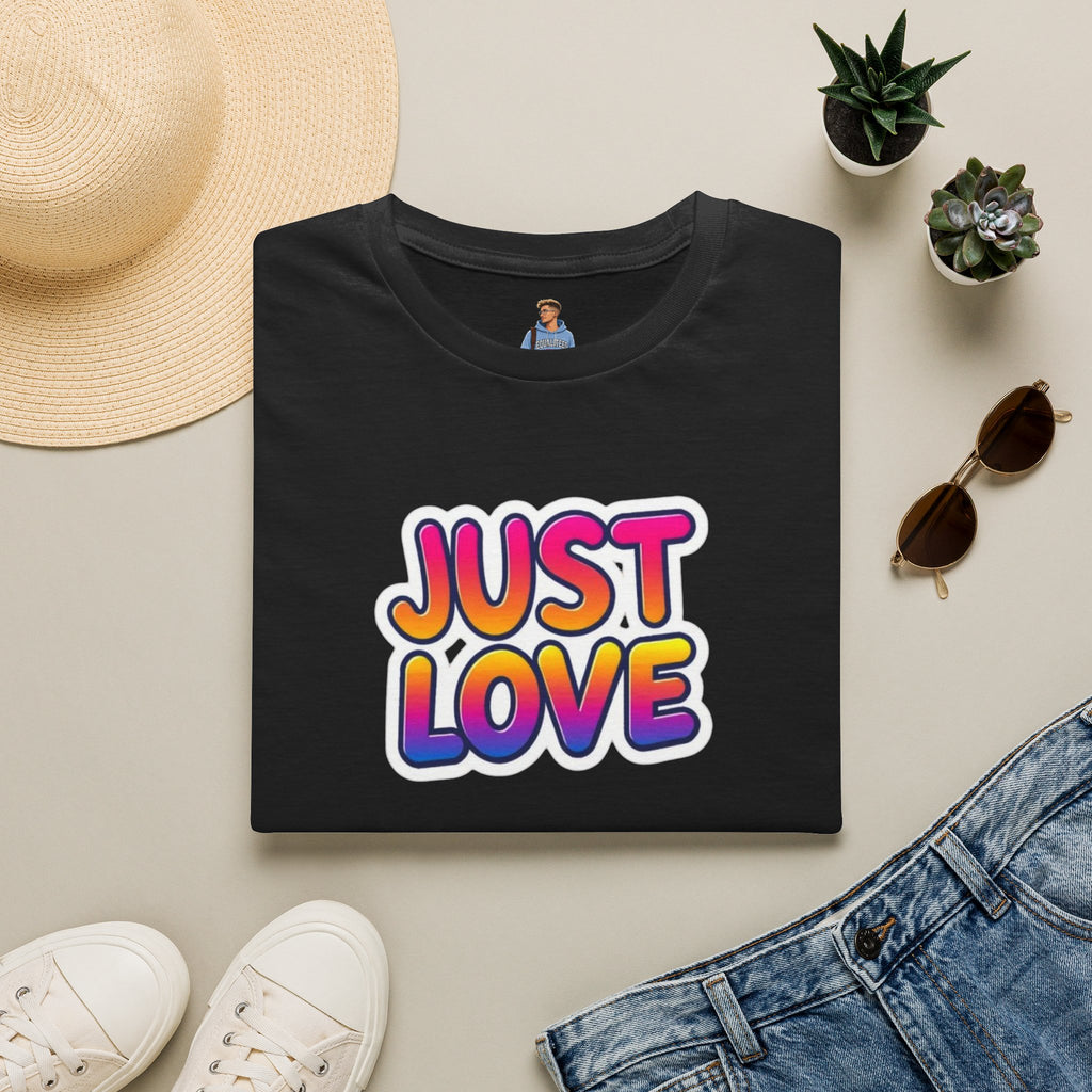 Camiseta unisex de estilo suave Just Love | Perfecta para el orgullo, los aniversarios y el uso diario