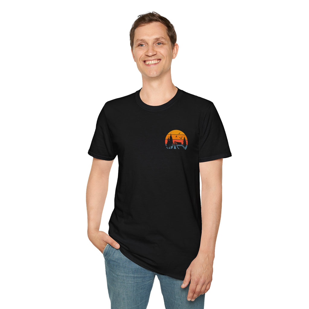 Unisex Softstyle T-Shirt - 'I'd Rather Be Camping' Adventure Tee
