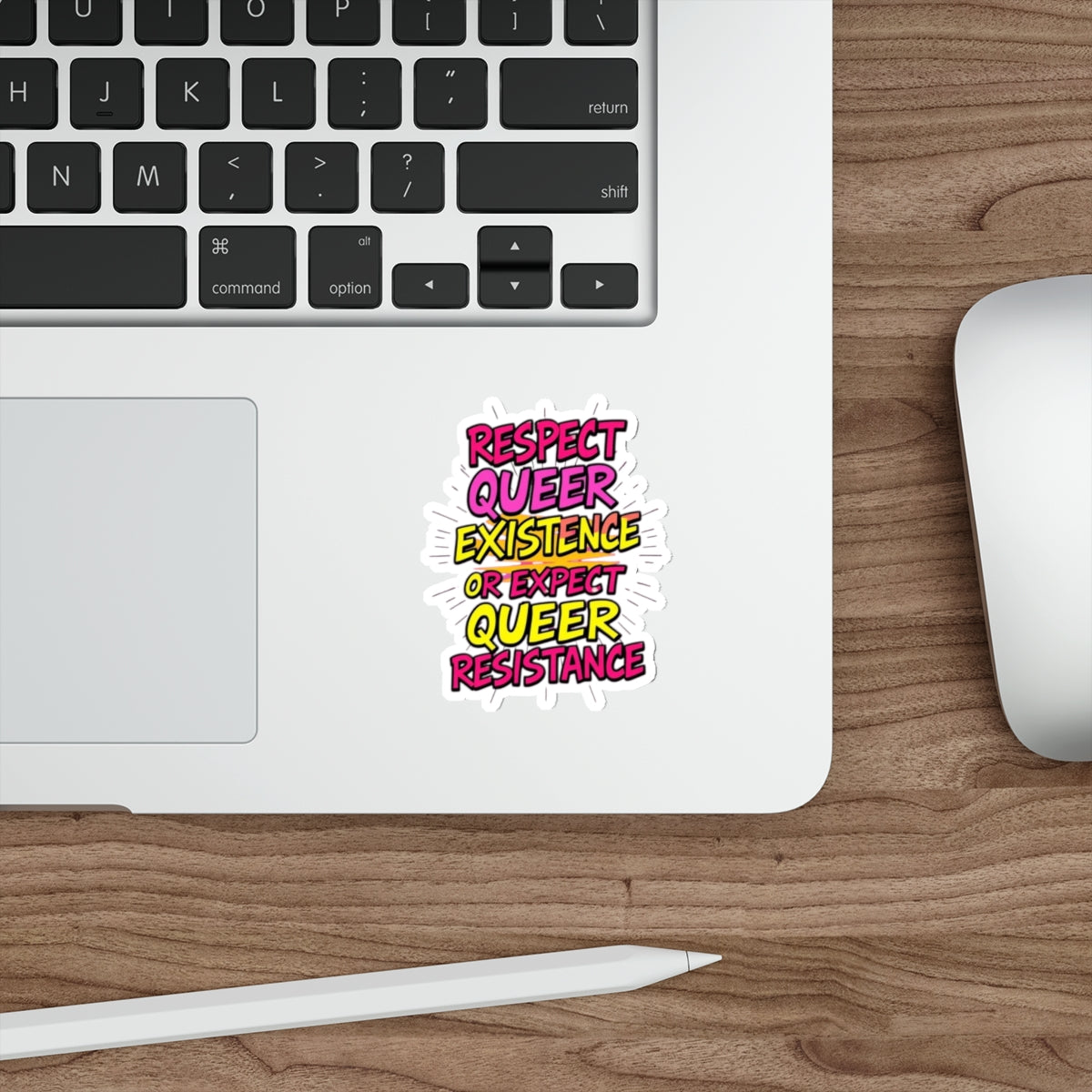 RESPECT QUEER EXISTENCE Die-Cut Sticker - EqualiTees.Me