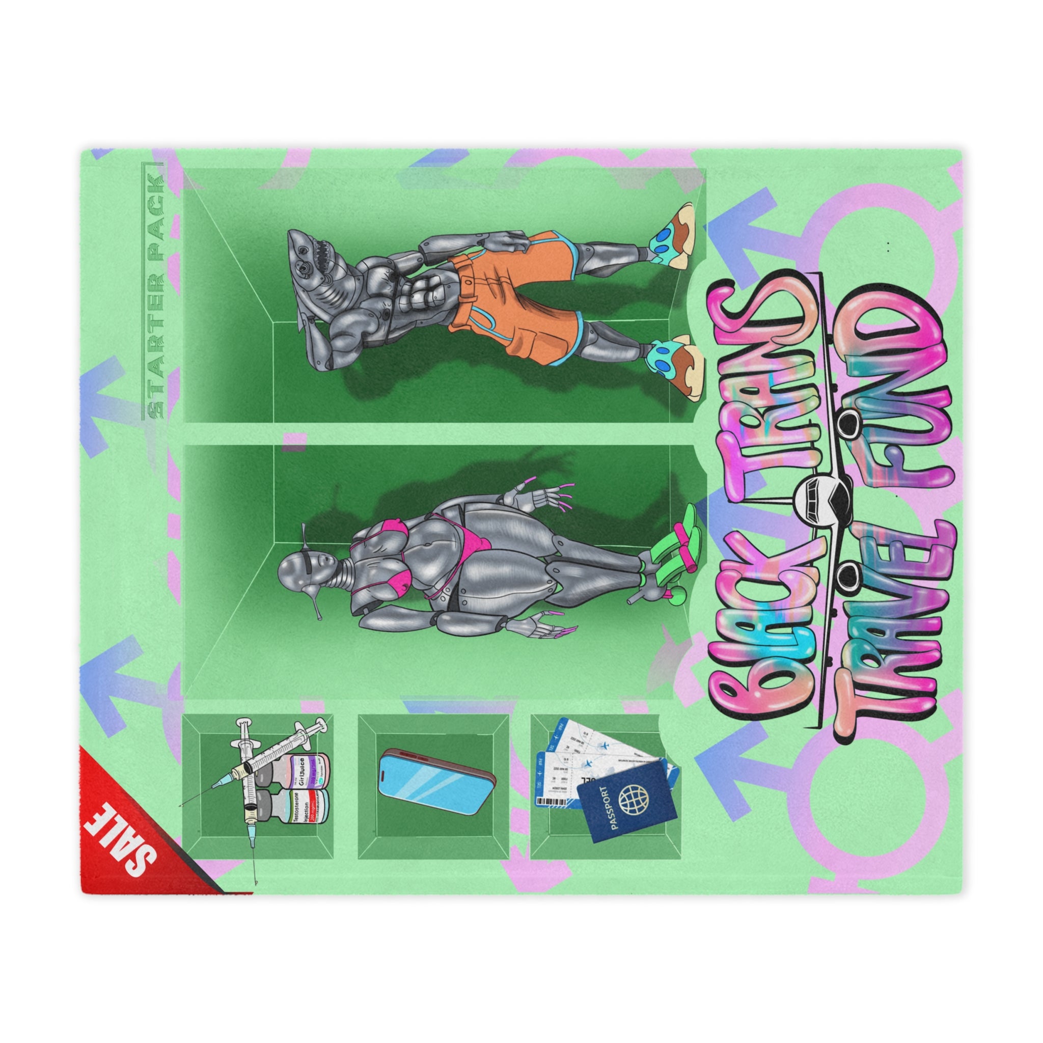 BTTF - Black Trans Travel Fund Soft Plush Throw Blanket