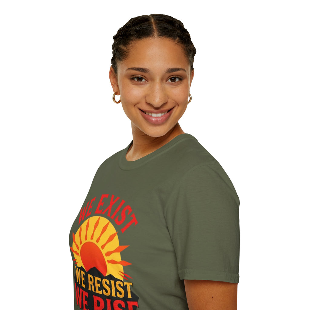Unisex Softstyle T-Shirt, We Exist We Resist We Rise
