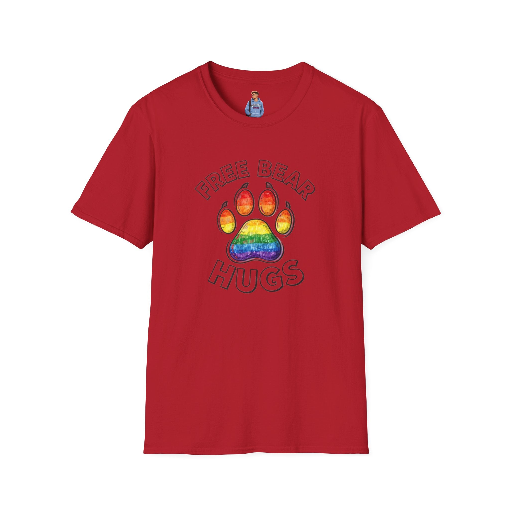 Free Bear Hugs Rainbow Paw T-Shirt