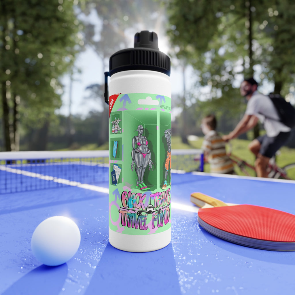 BTTF - Black Trans Travel Fund Logo Stainless Steel Sports Water Bottle