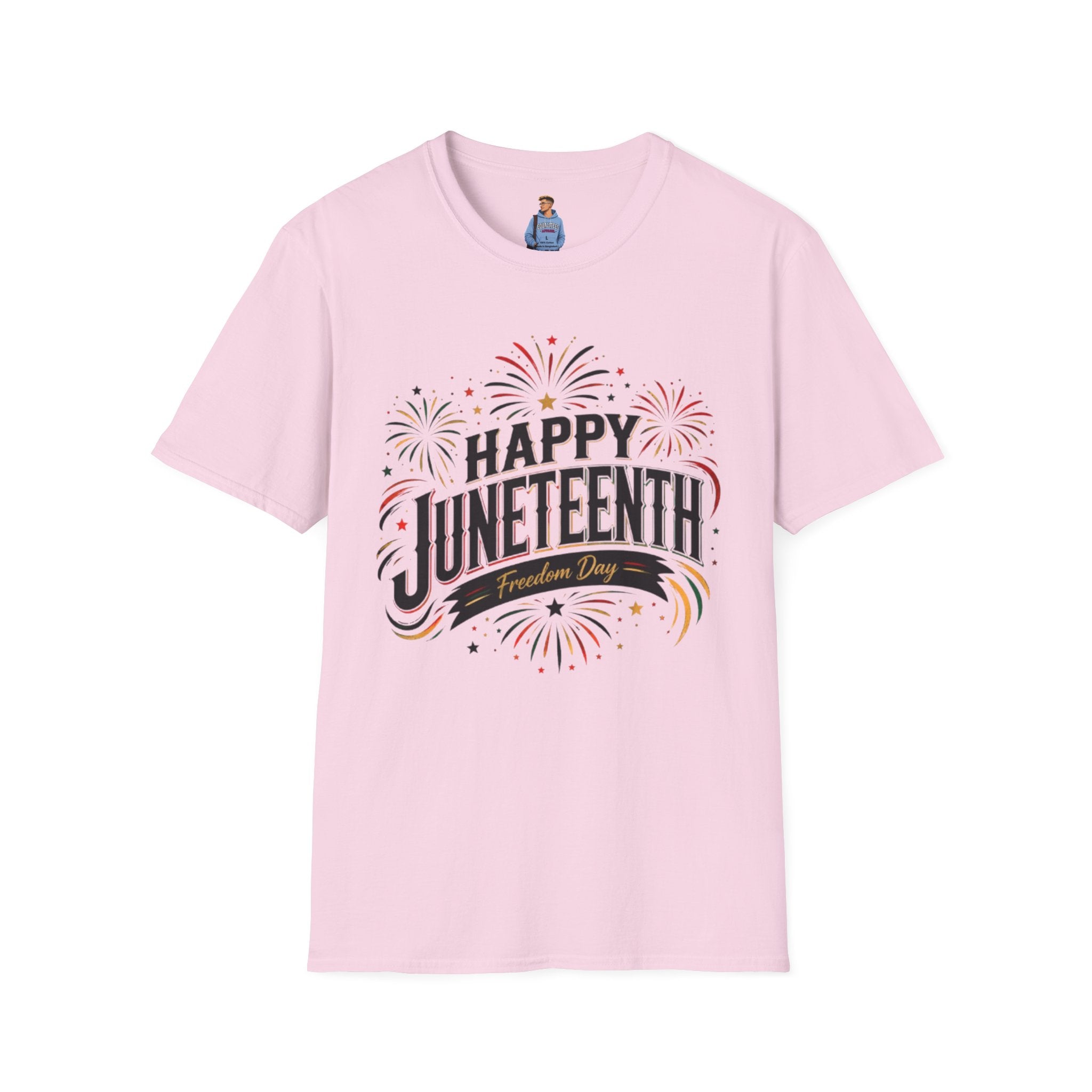 Juneteenth T-Shirt - "Happy Juneteenth" Fireworks Celebration Tee
