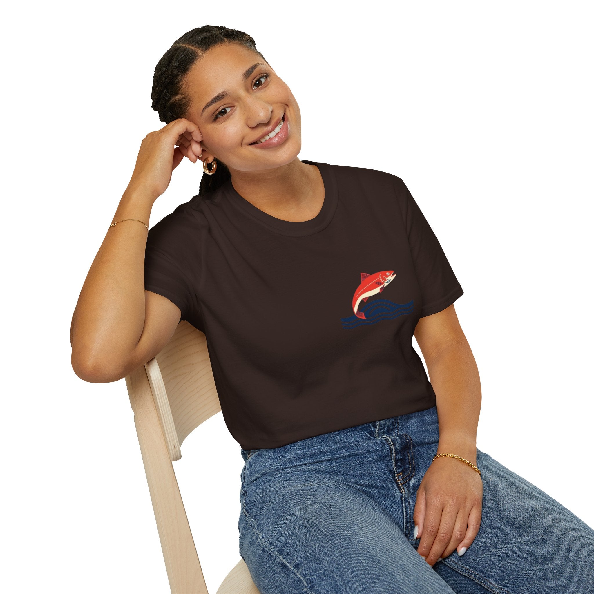 Jumping Salmon Native Pride Softstyle Unisex T-shirt