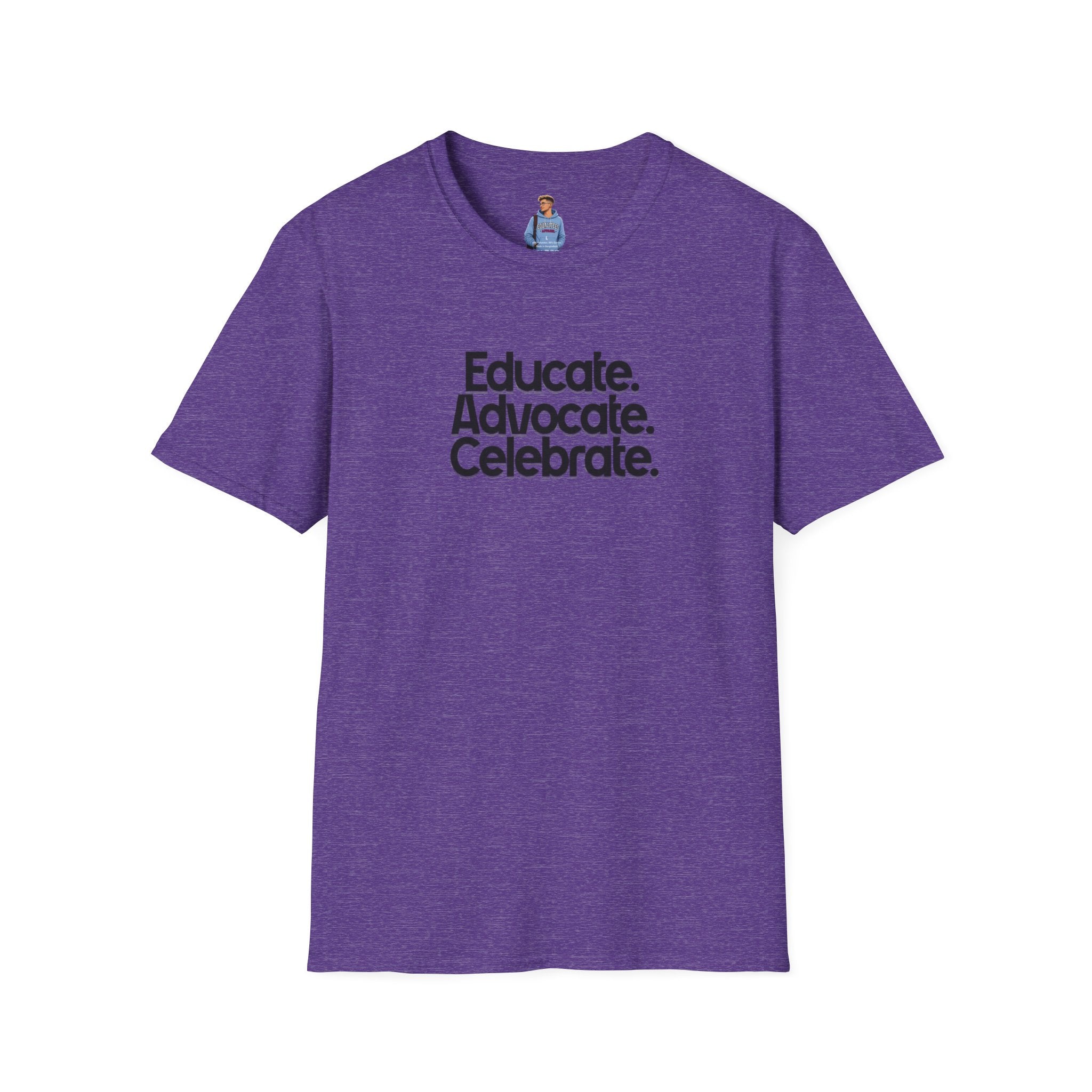 Teacher Advocate T-Shirt - Subtle Pride Educate Advocate Celebrate Design