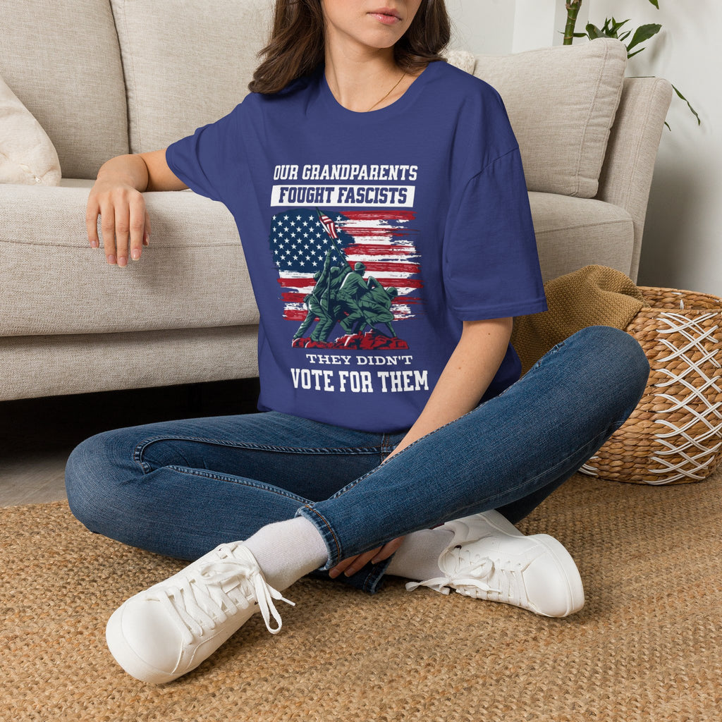 Unisex Softstyle T-Shirt: 'Our Grandparents Fought Fascists' Patriotic Tee