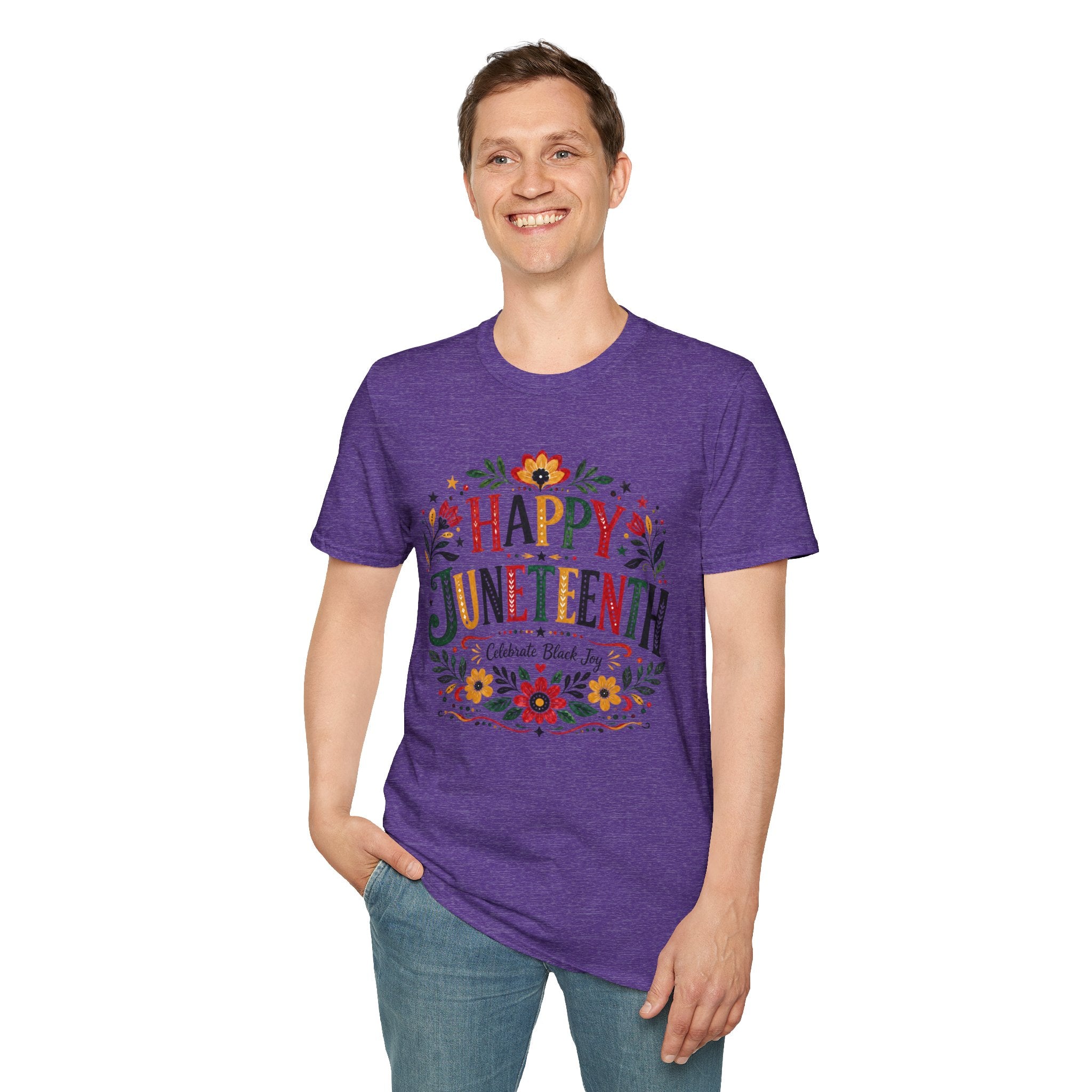 Juneteenth T-Shirt — "Happy Juneteenth" Floral Celebration Tee