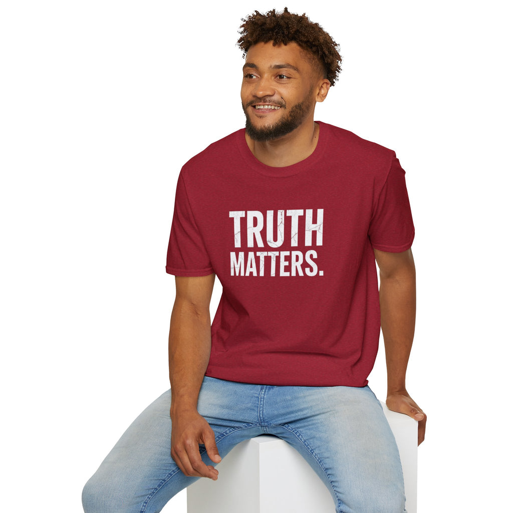 Camiseta unisex de estilo suave: camiseta con el lema "La verdad importa", ideal para activistas y uso diario.