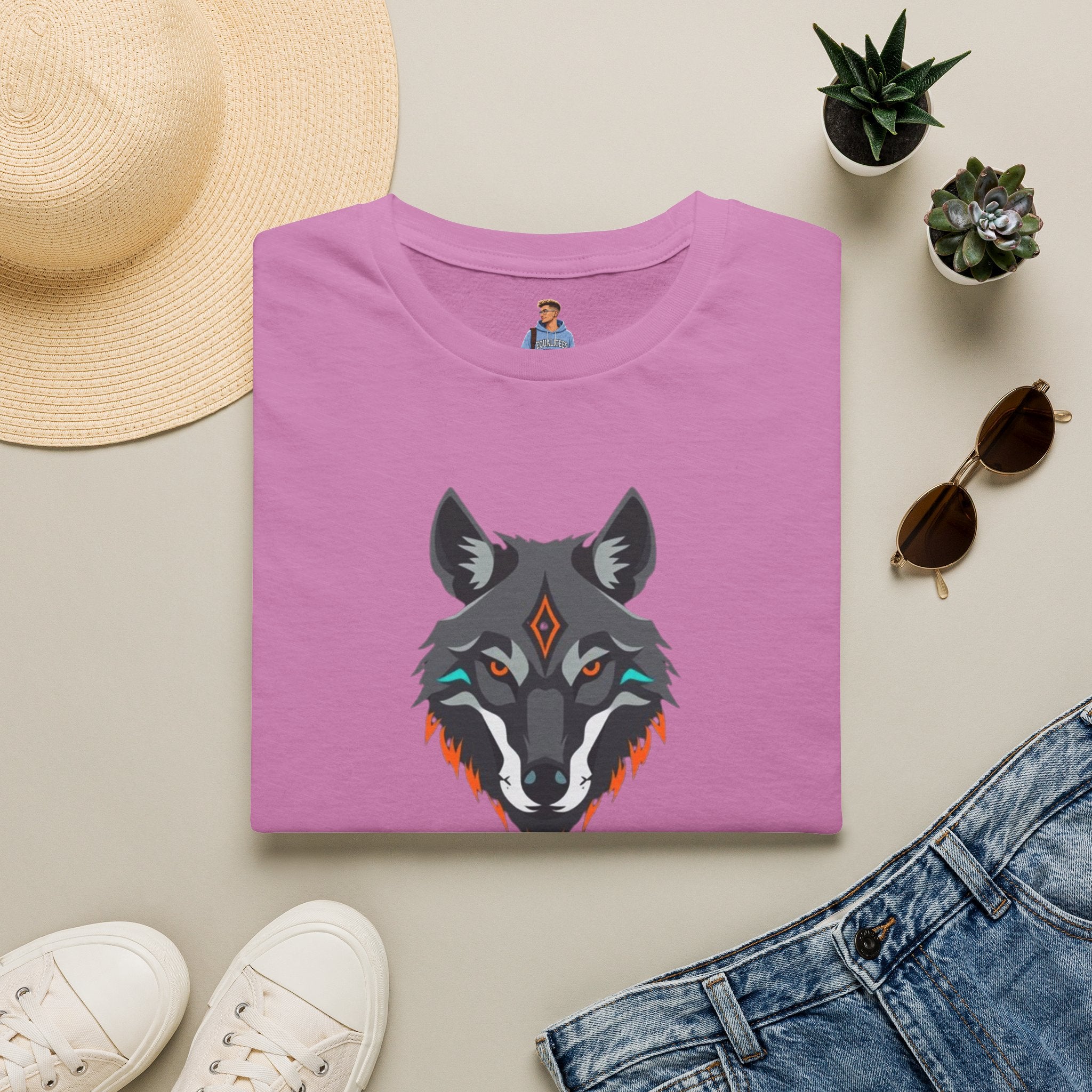 Mystical Wolf Design Unisex Softstyle T-shirt