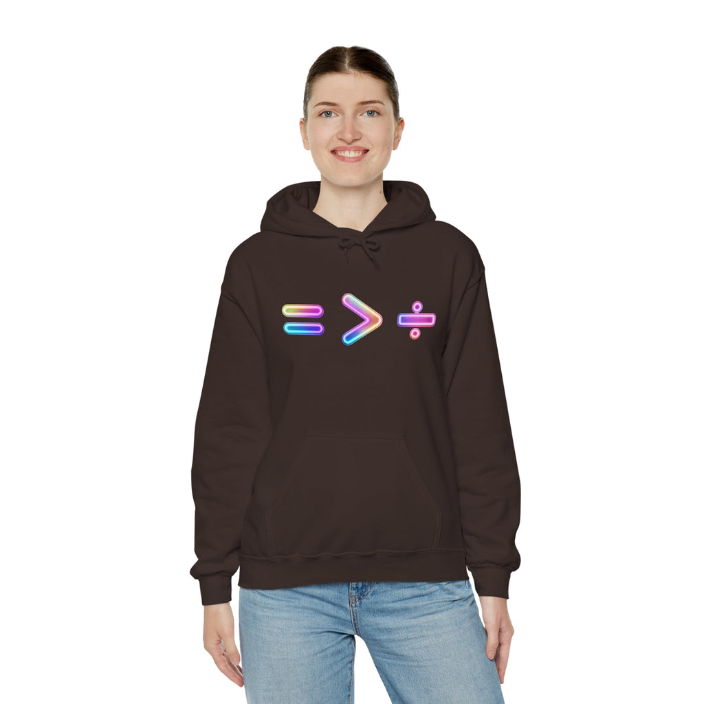 Equality is Greater than Division Neon Style Pullover Hoodie