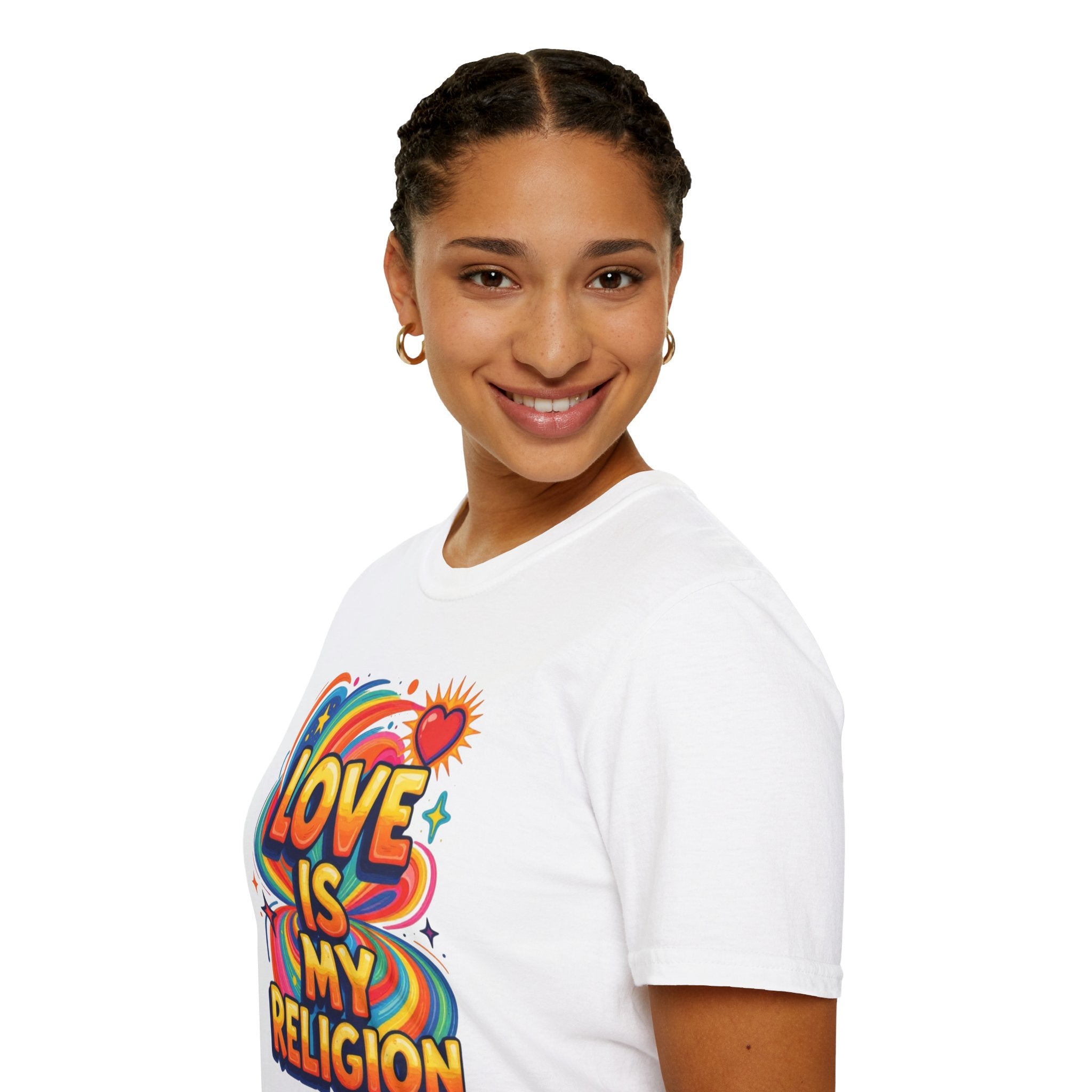 Love Is My Religion Retro Rainbow Graphic T-shirt