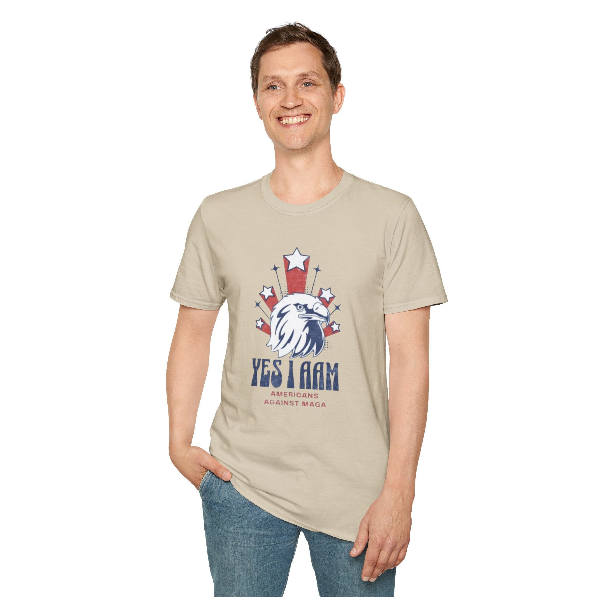 Americans Against MAGA Red Patriots Unisex Softstyle T-Shirt