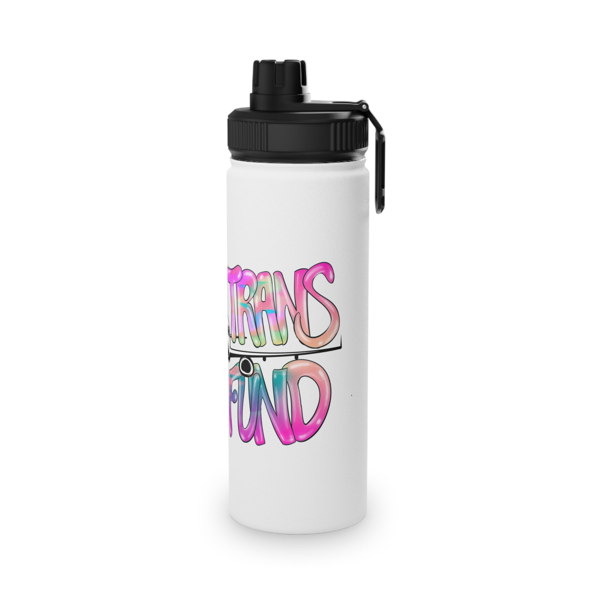 BTTF - Black Trans Travel Fund Logo Stainless Steel Sports Water Bottle
