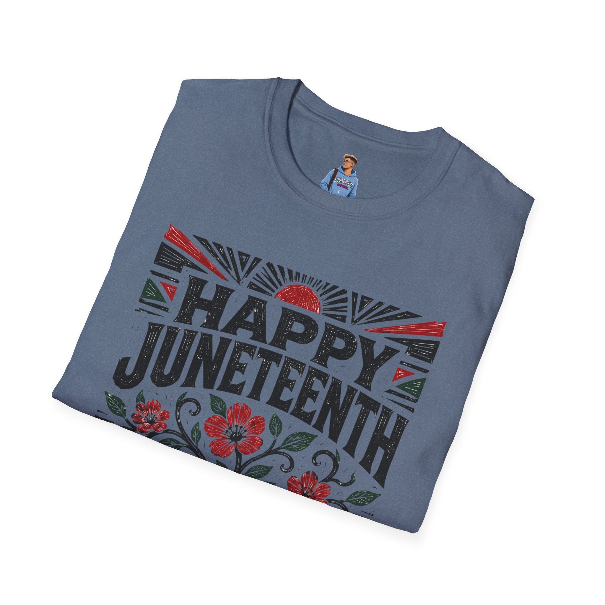 Juneteenth T-Shirt — "Happy Juneteenth" Floral Freedom Tee